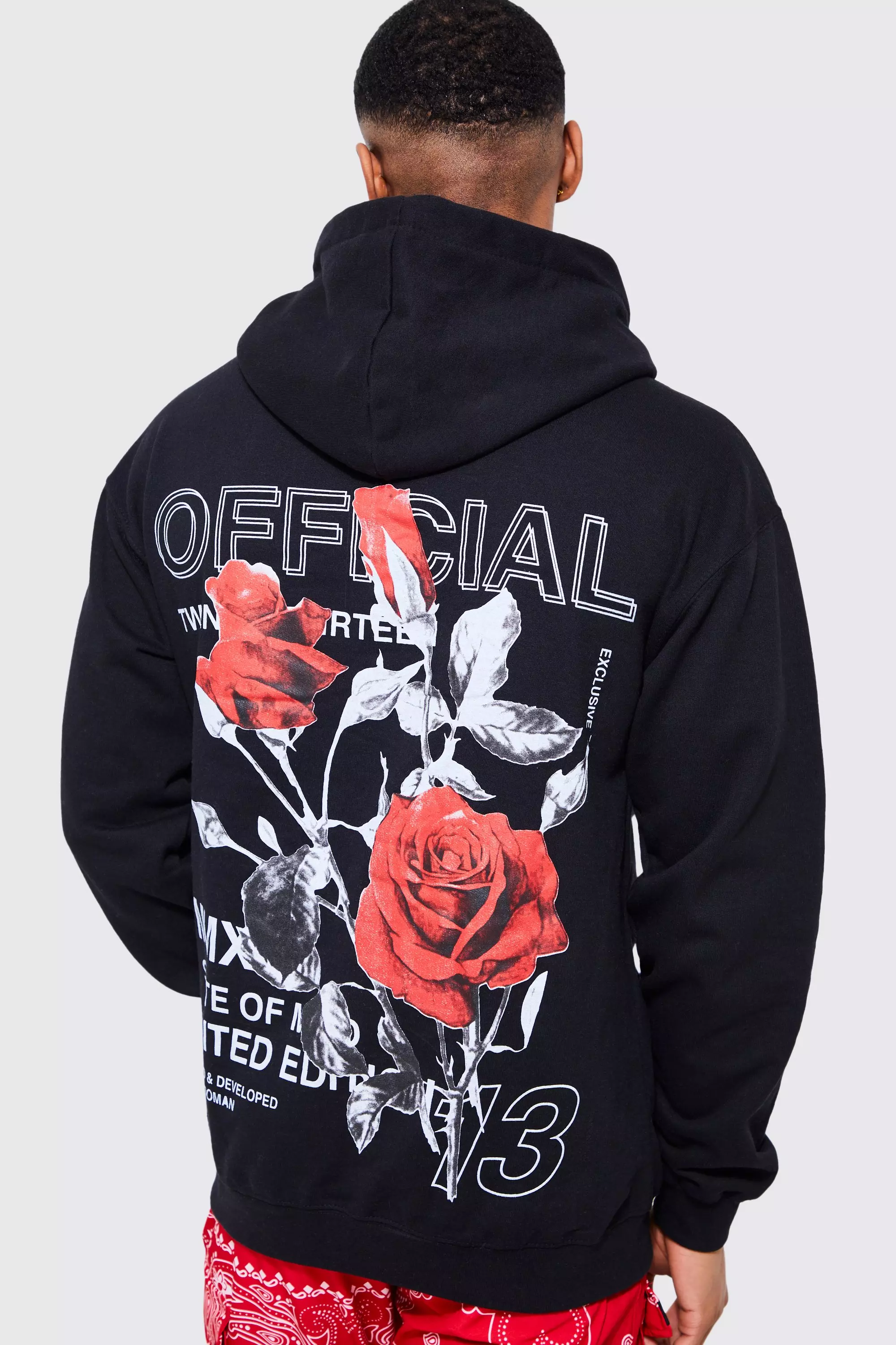 Rose graphic hoodie top