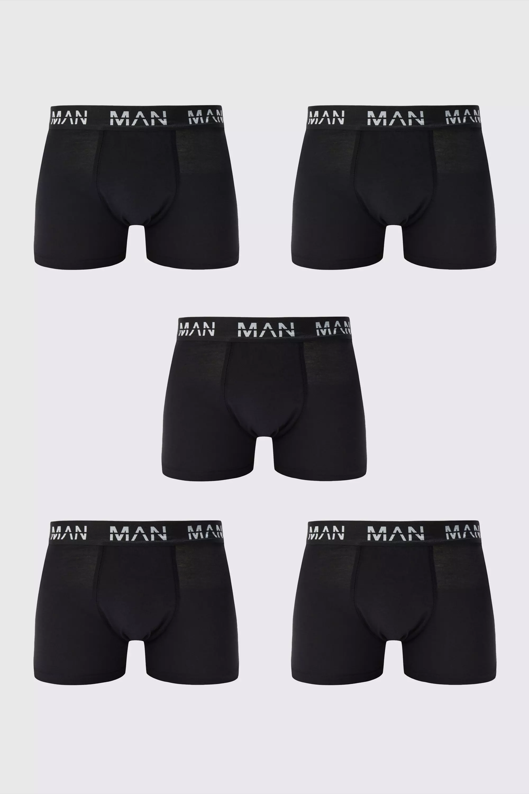 5 Pack Man Dash Repeat Classic Trunks Black