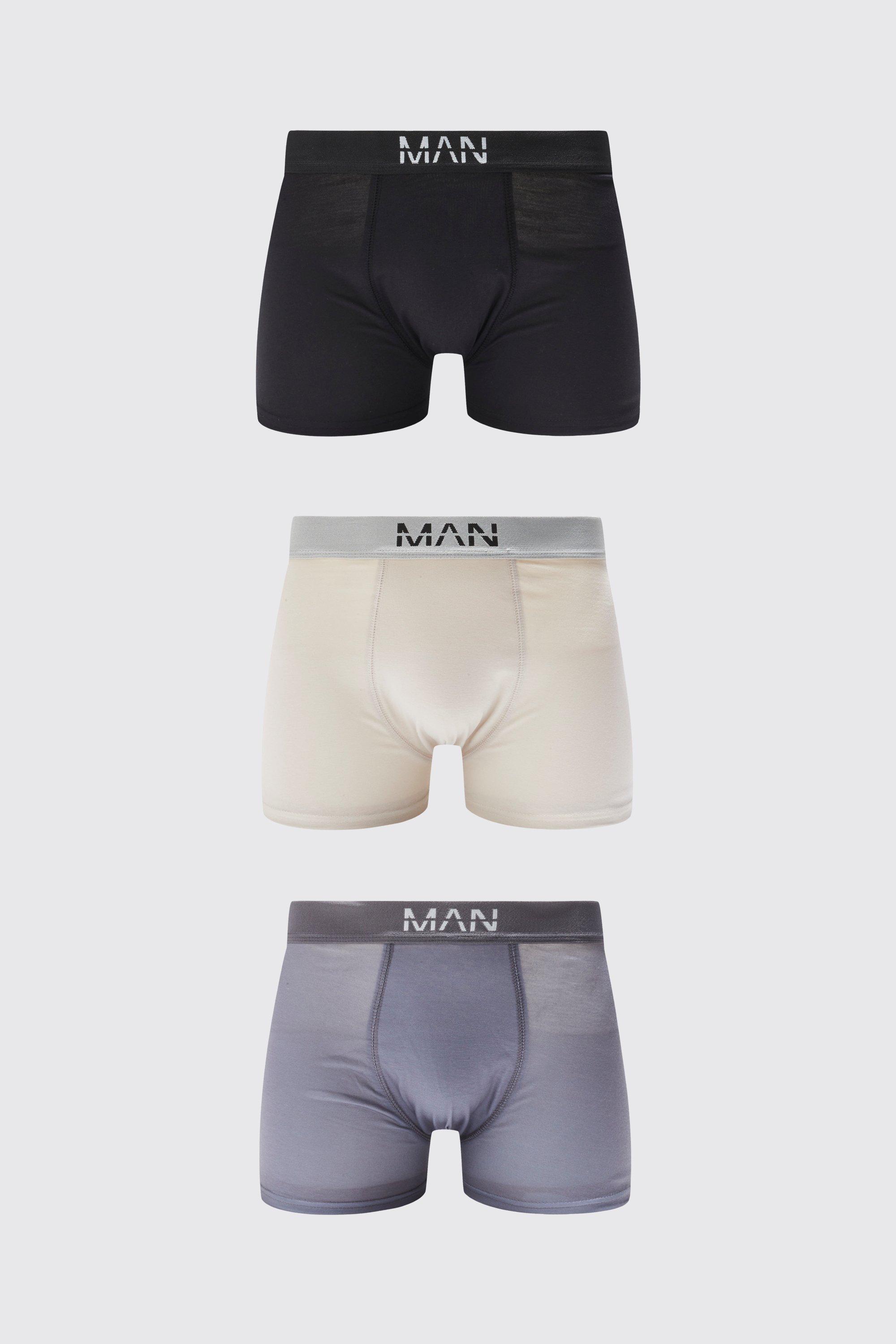 3 Pack Man Dash Tonal Mixed Trunk boohooMAN