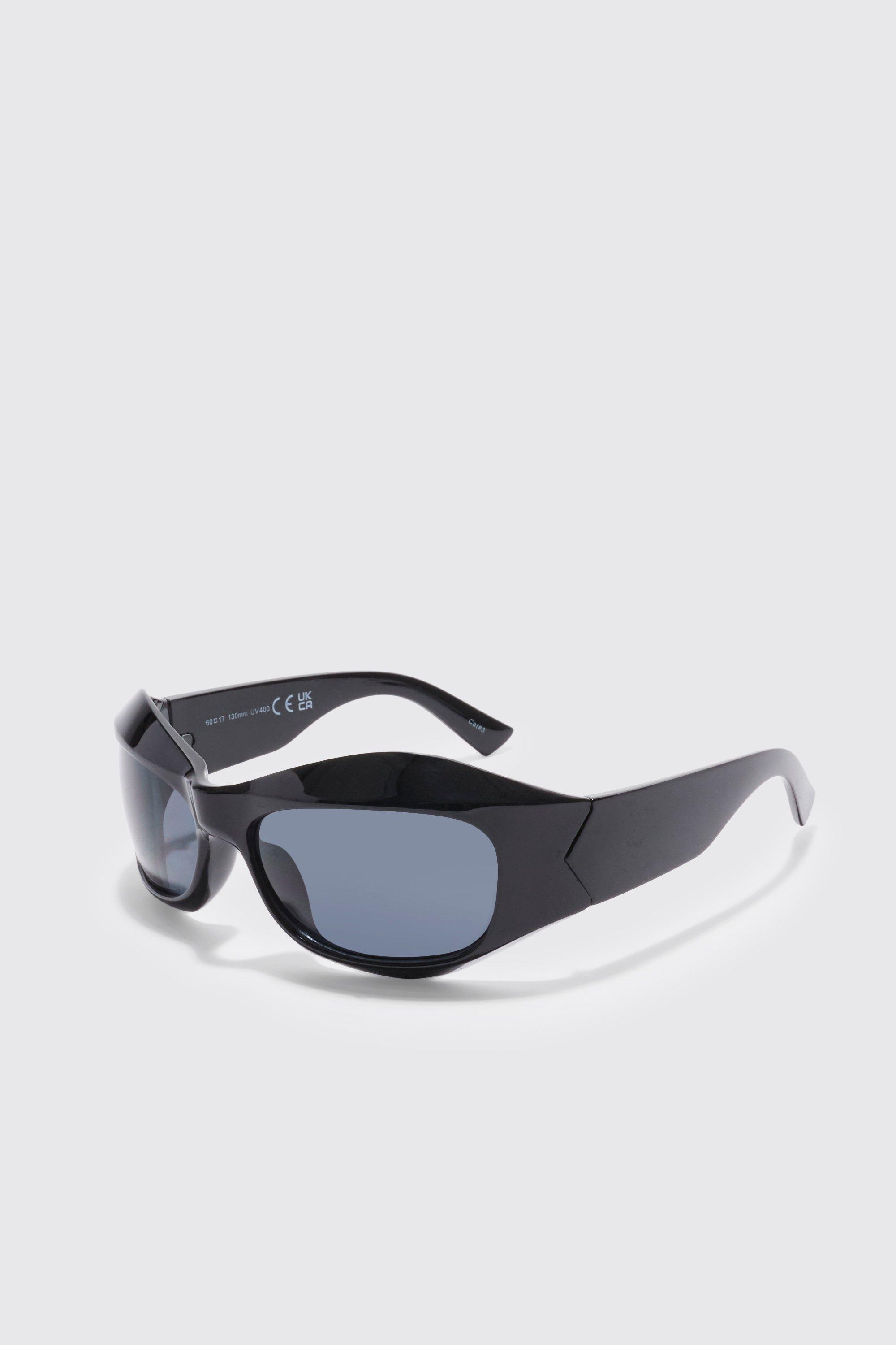 Bottega Veneta Bv1086s Wraparound Sunglasses in Black