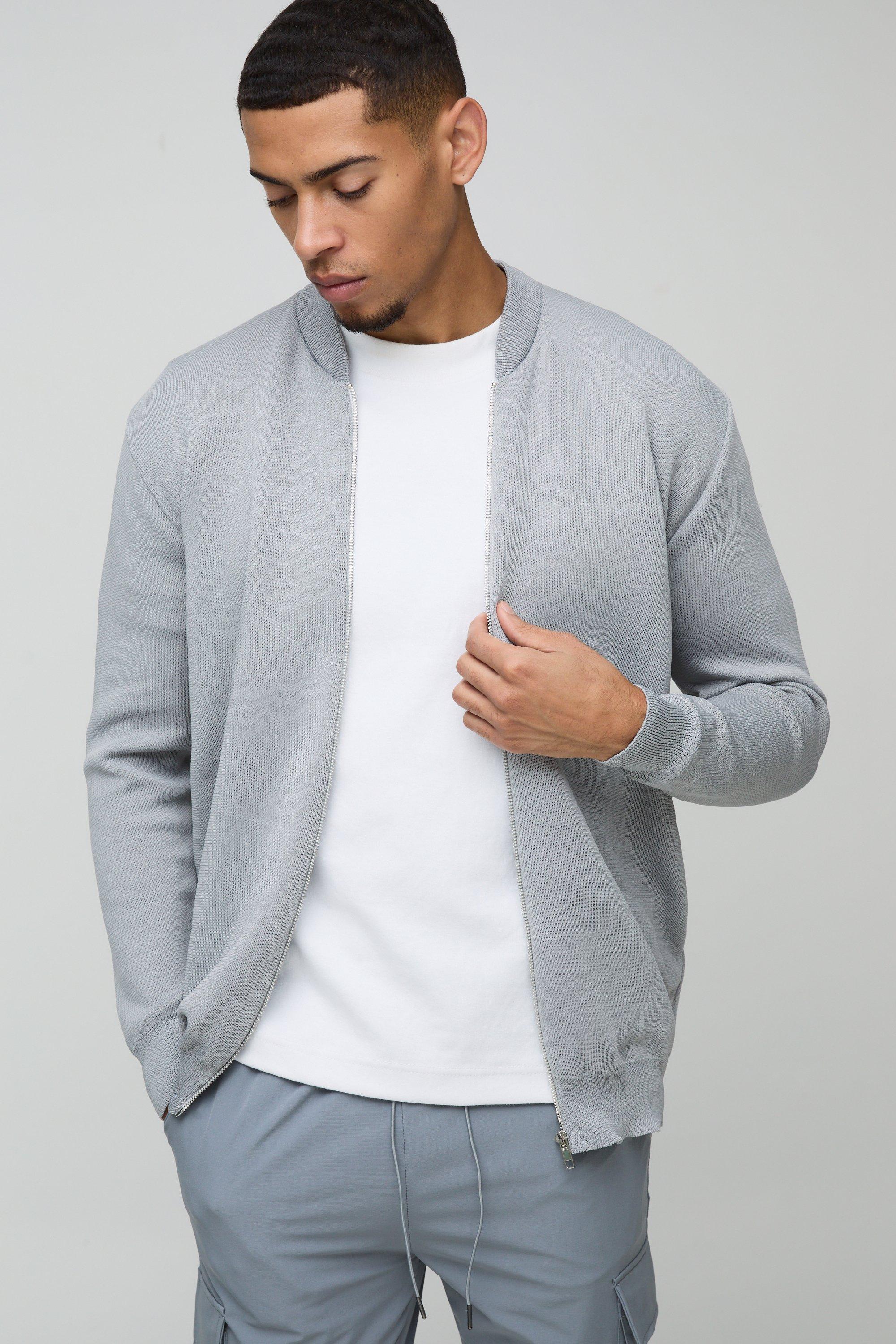 Blue grey bomber jacket new arrivals