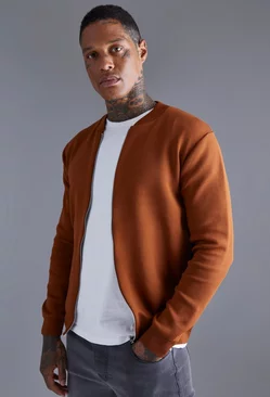Smart Knitted Bomber Taupe