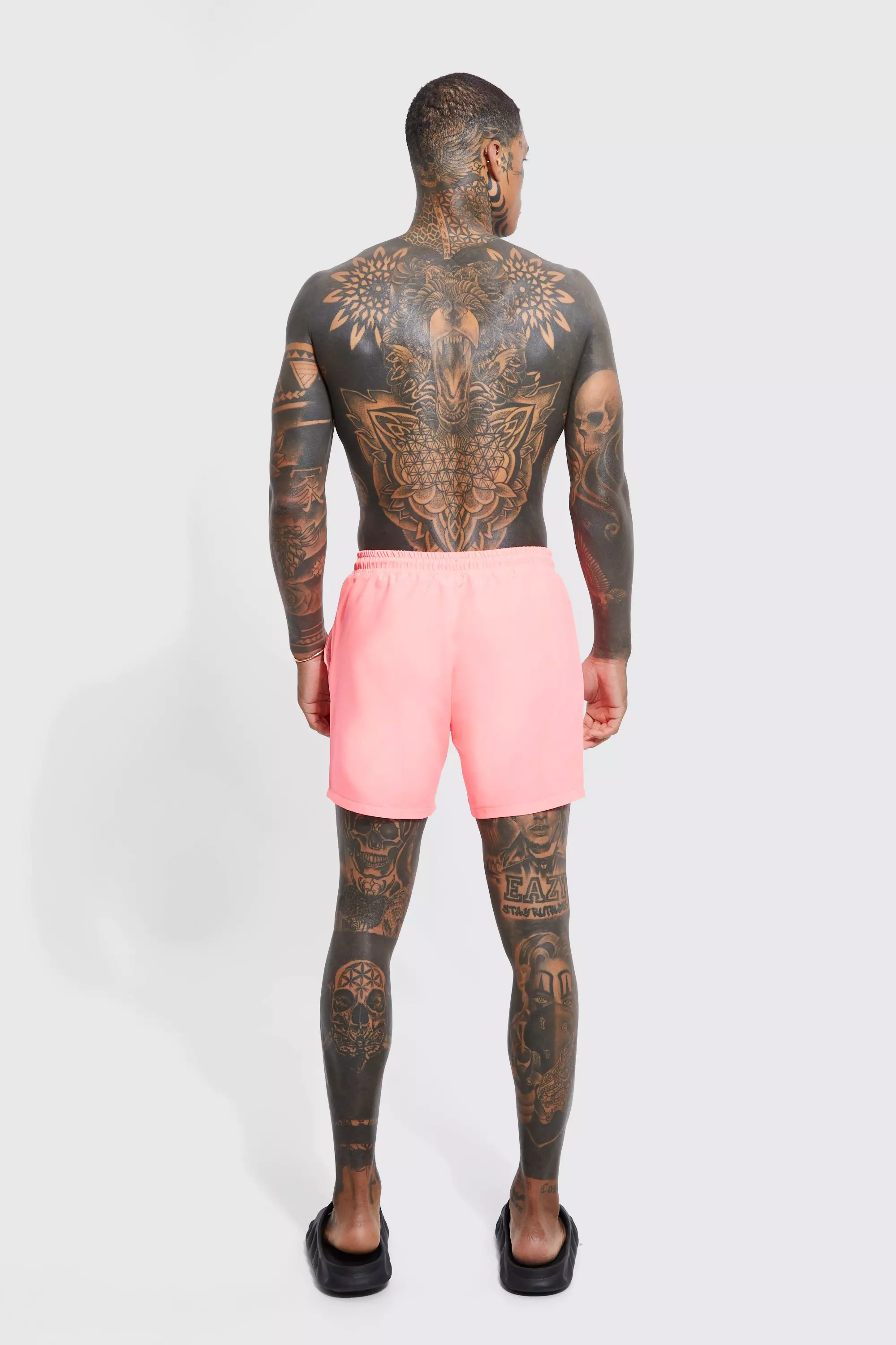 Neon-pink Man Signature Middellange Zwembroek alternatieve afbeelding