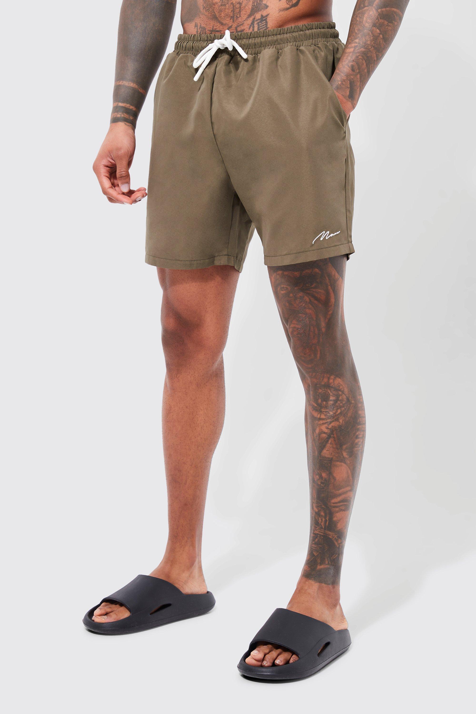 Khaki cheap swim shorts