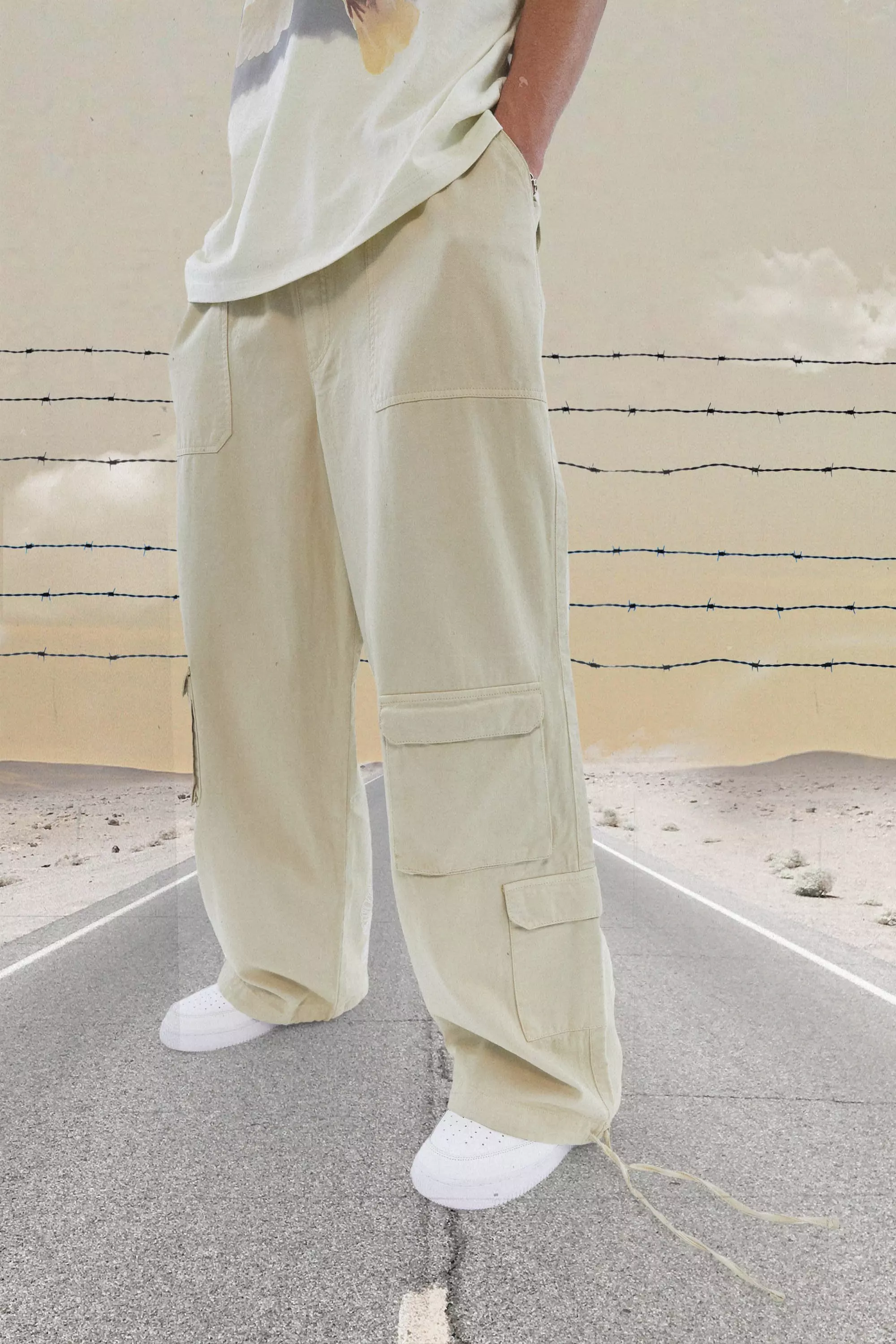 Stone Tall Multi Pocket Dove Parachute Pant alternative image