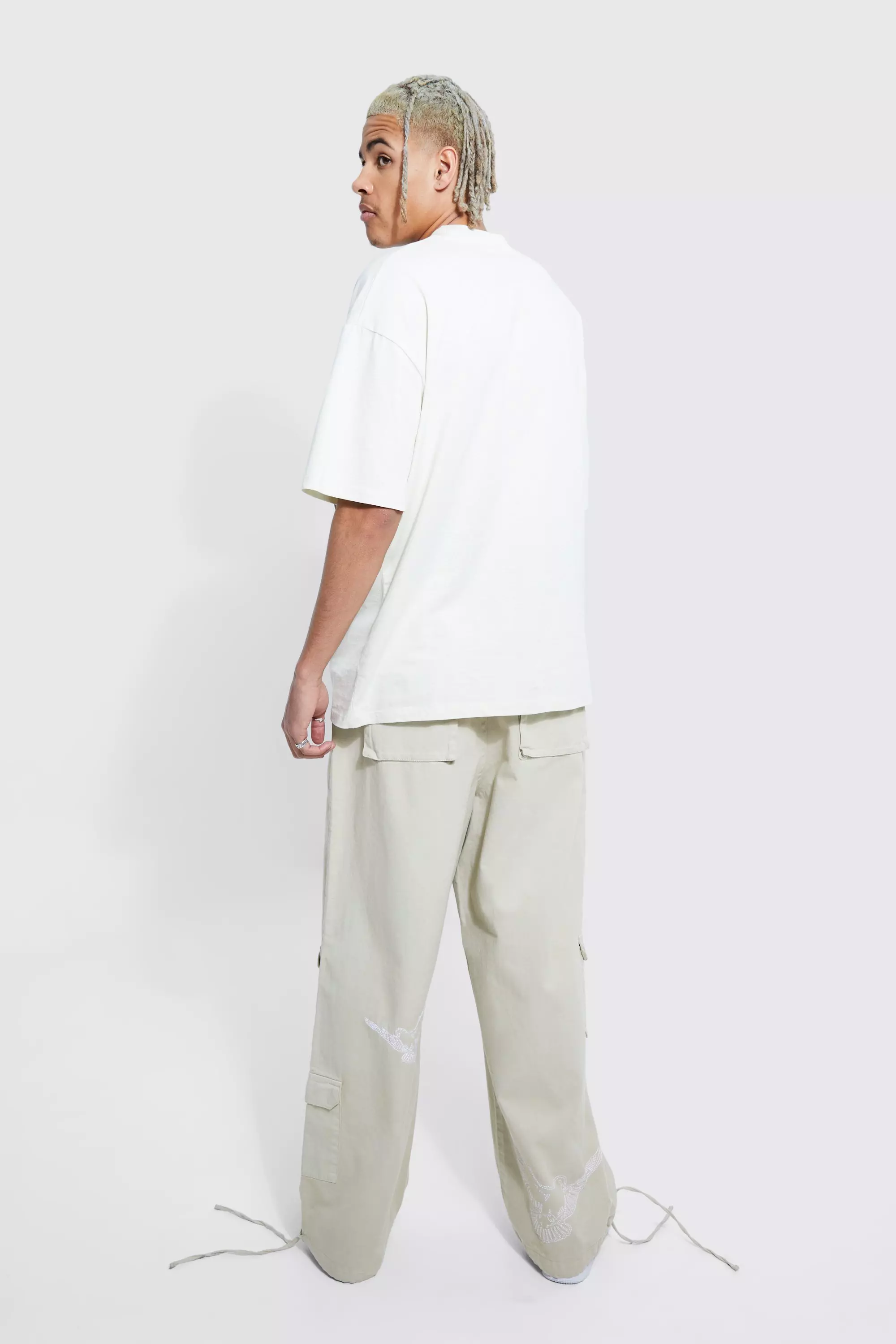 Stone Tall Multi Pocket Dove Parachute Pant alternative image