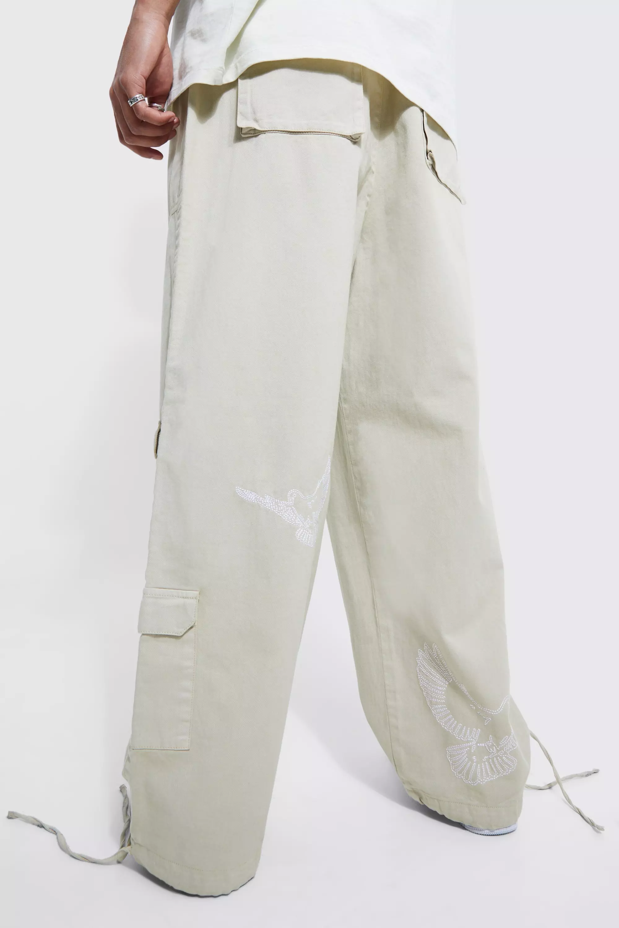 Stone Tall Multi Pocket Dove Parachute Pant alternative image