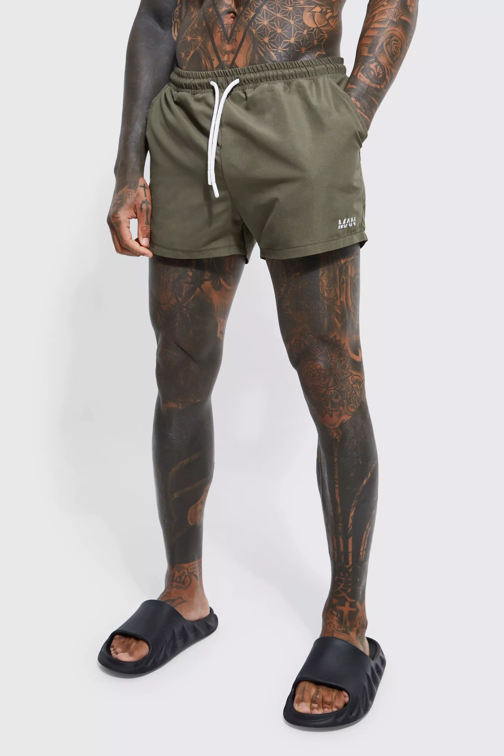 Original Man Short Length Swim Trunks Khaki