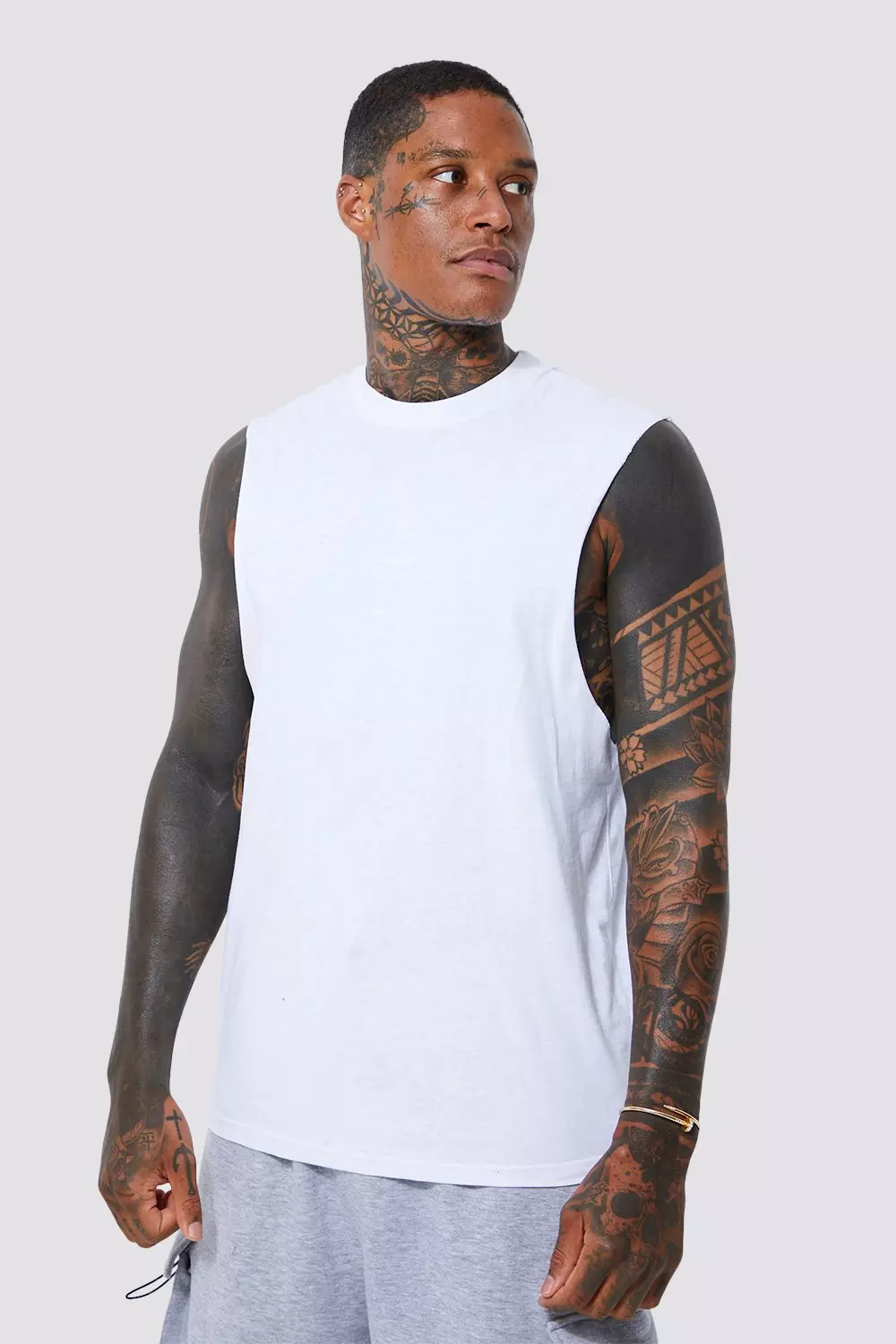 Black Basic Tank Top Met Grote Armgaten (2 Stuks) alternatieve afbeelding