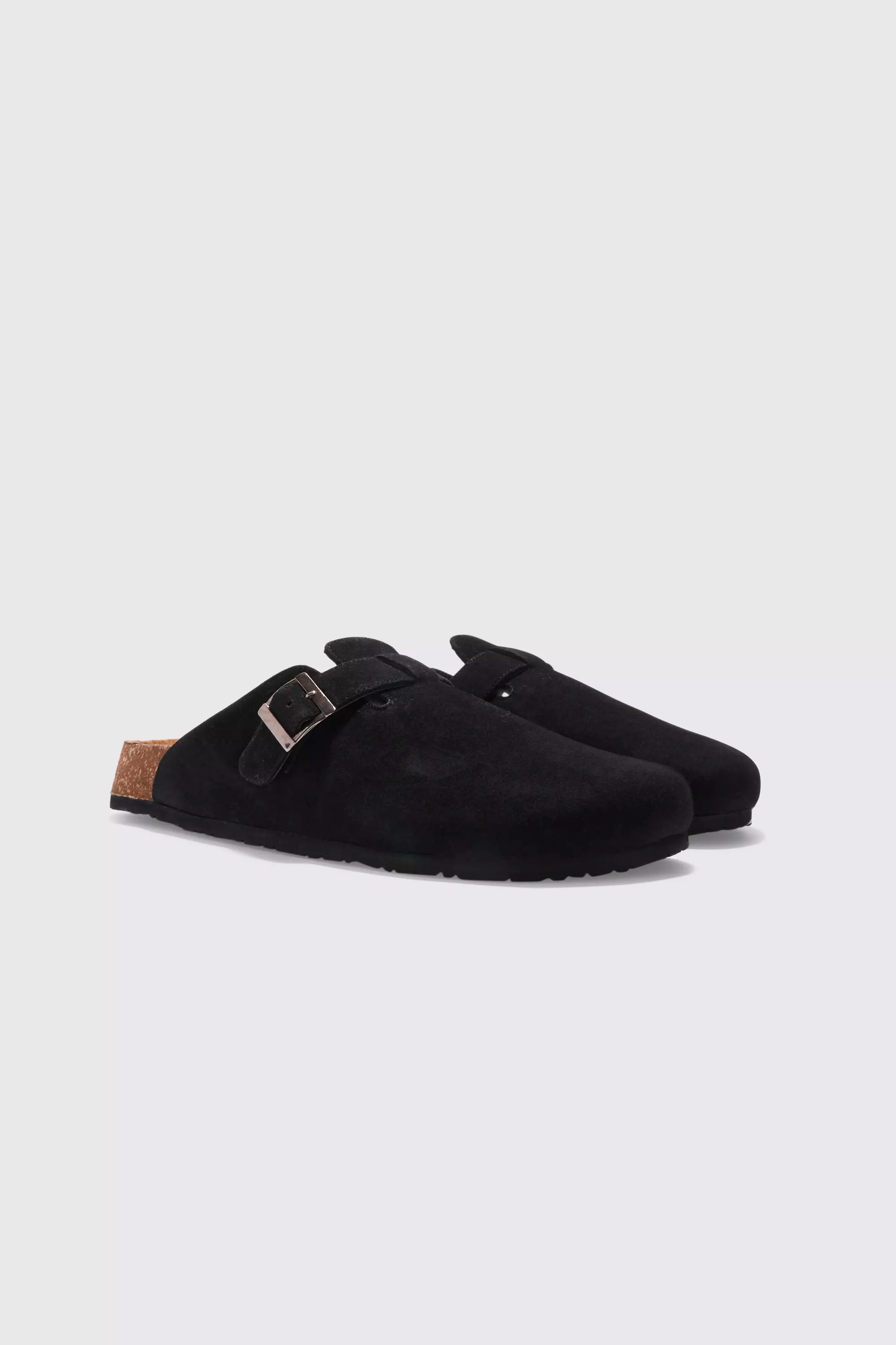 Faux Suede Mule Black