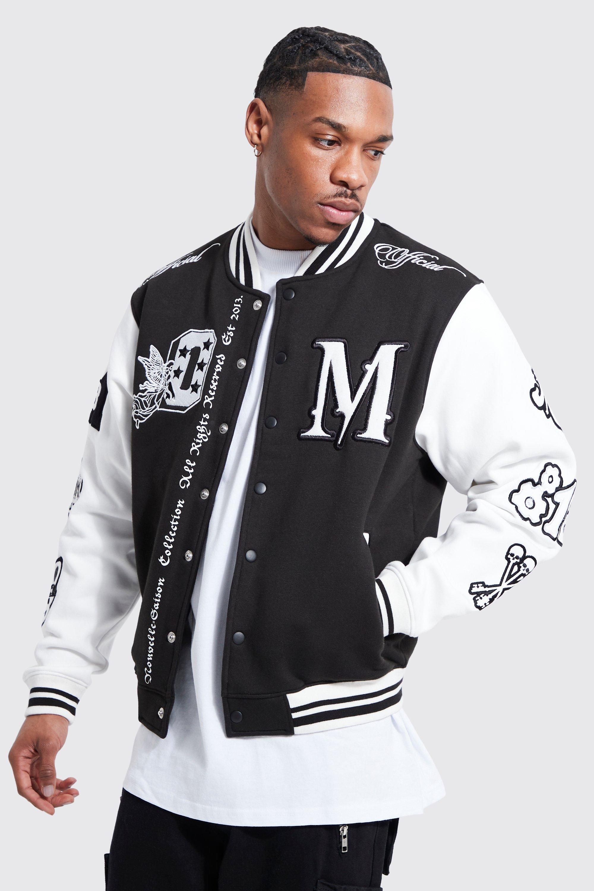 boohooMAN Men's Boxy Varsity Jacket