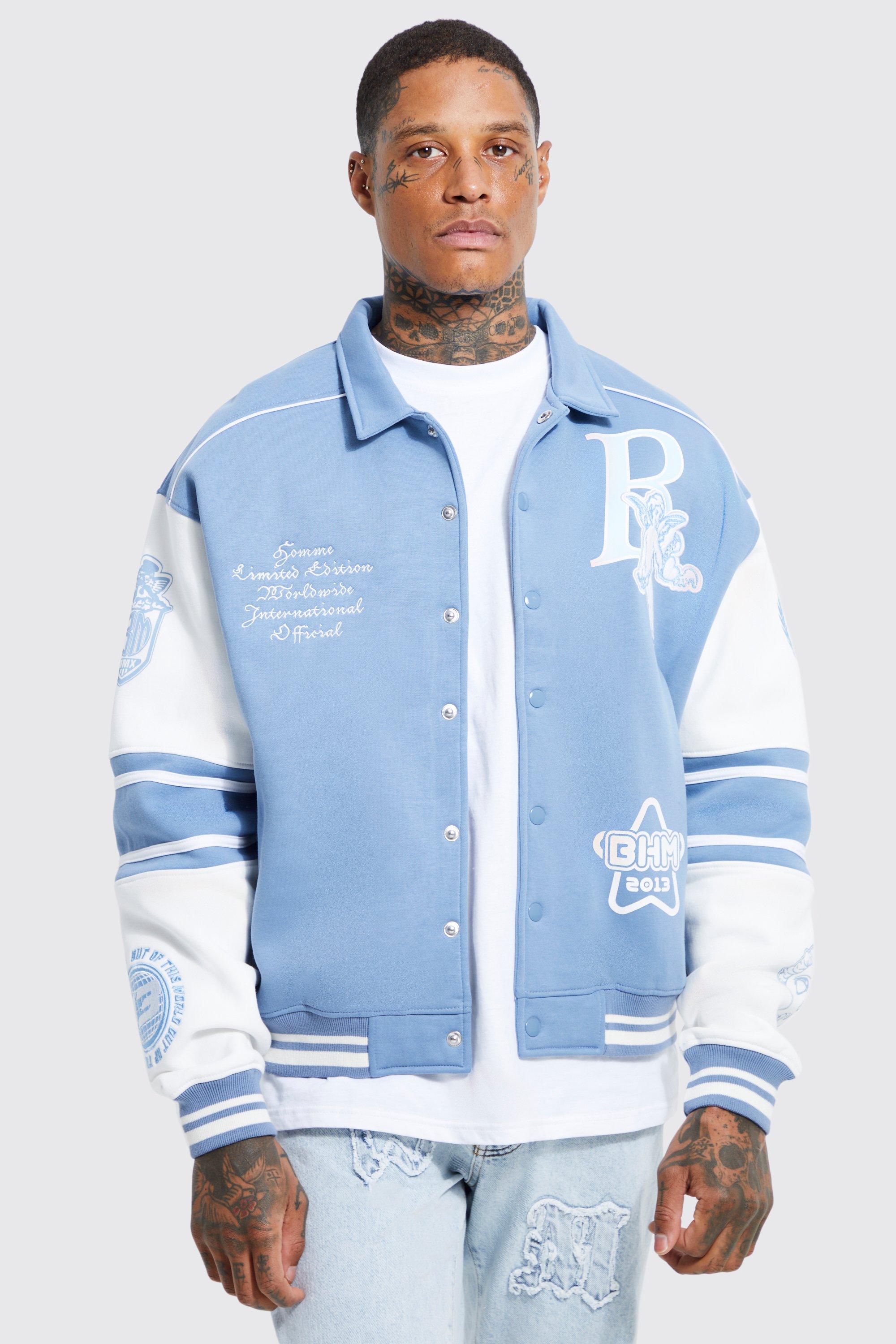 boohooMAN Men's Boxy Varsity Jacket