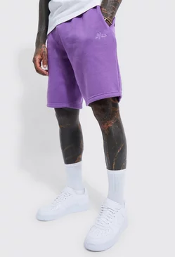 Purple Man Oversized Mid Length Sweat Shorts