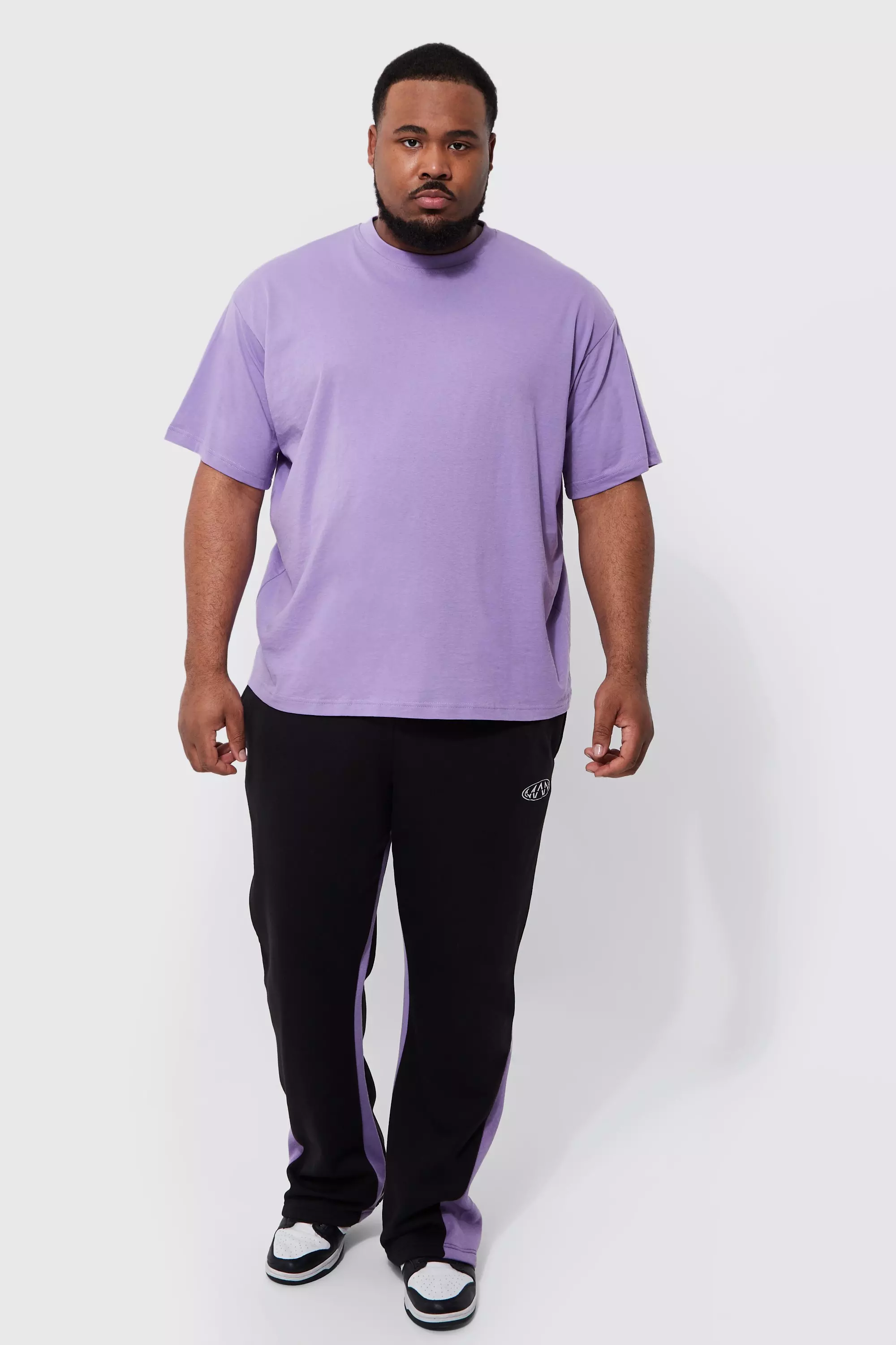 Plus Oversized Gusset T-shirt Tracksuit Lilac
