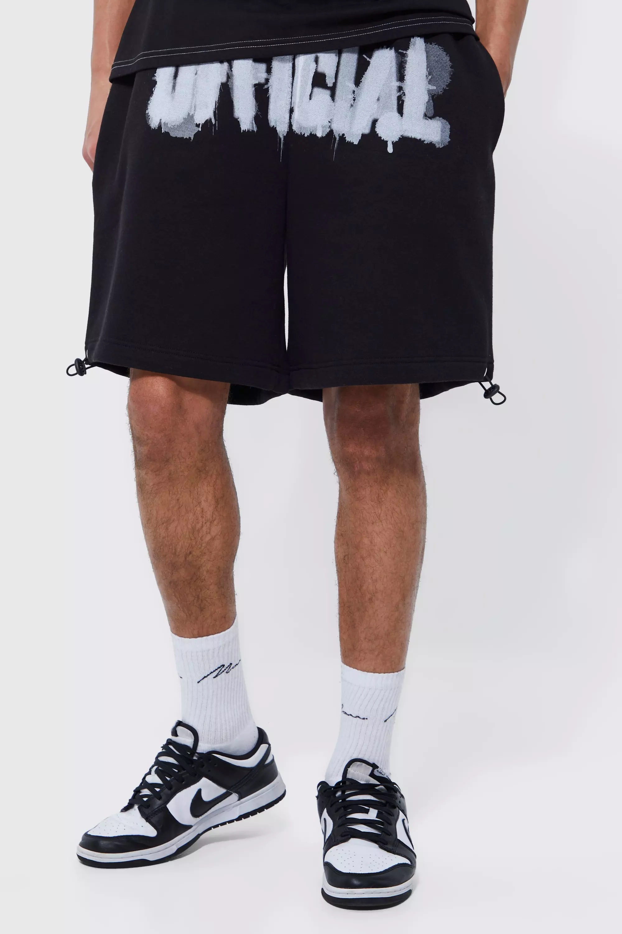 Tall Oversized Official Toggle Hem Short Black