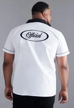 Plus Official Colour Block Shirt Off white
