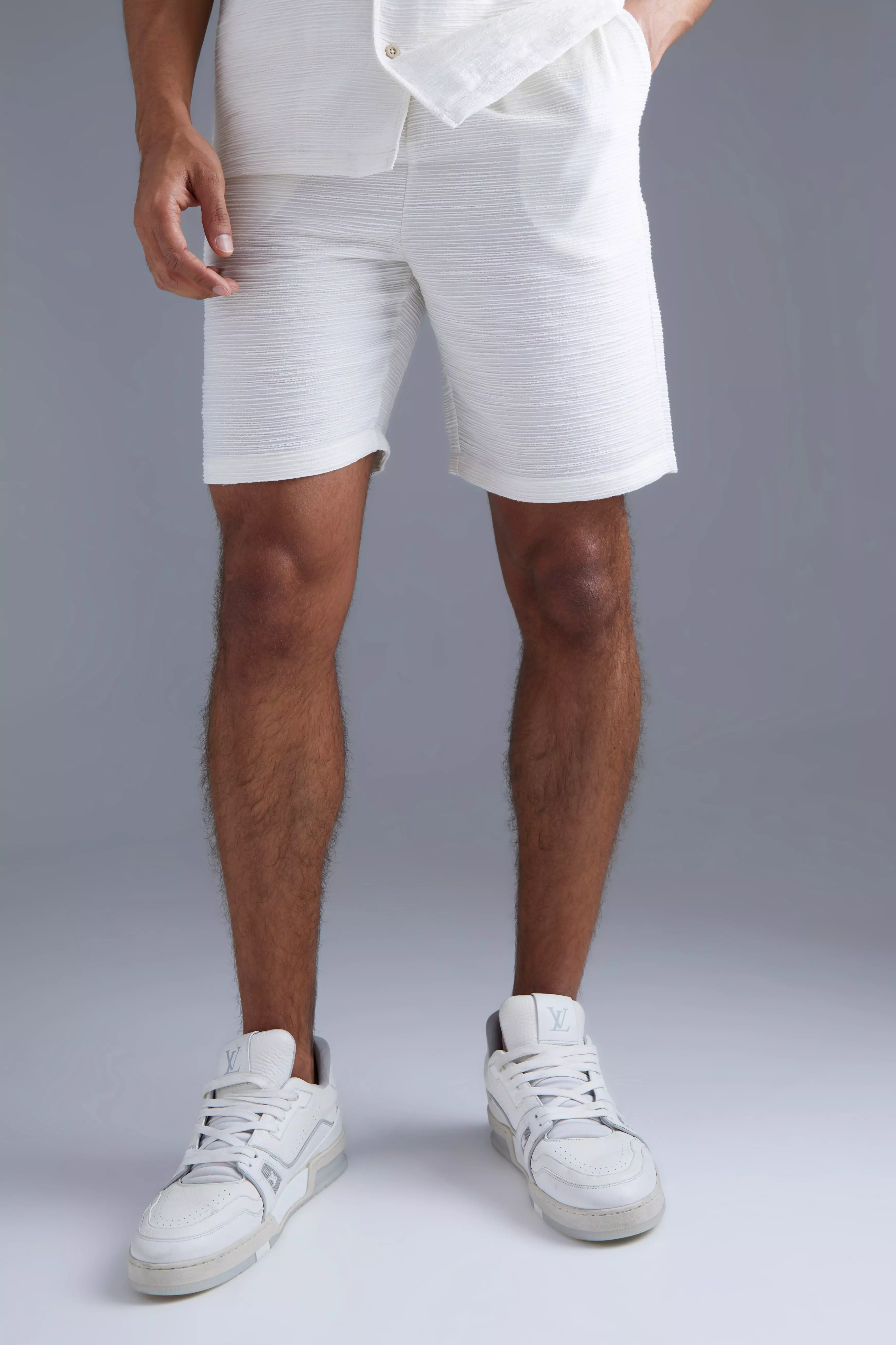 Ensemble short et chemise côtelé