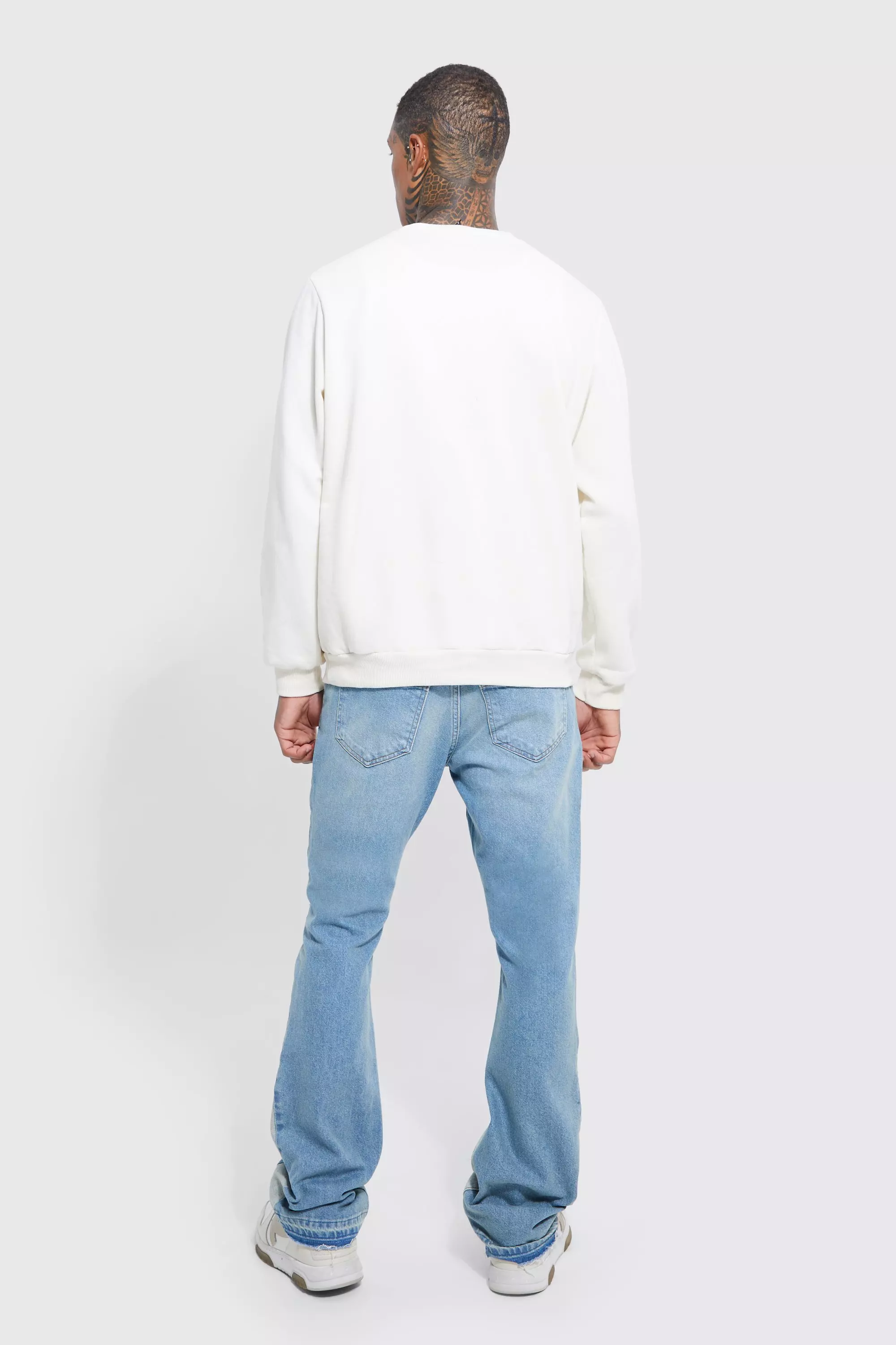 Slim Flare Applique Panel Jeans | boohooMAN USA