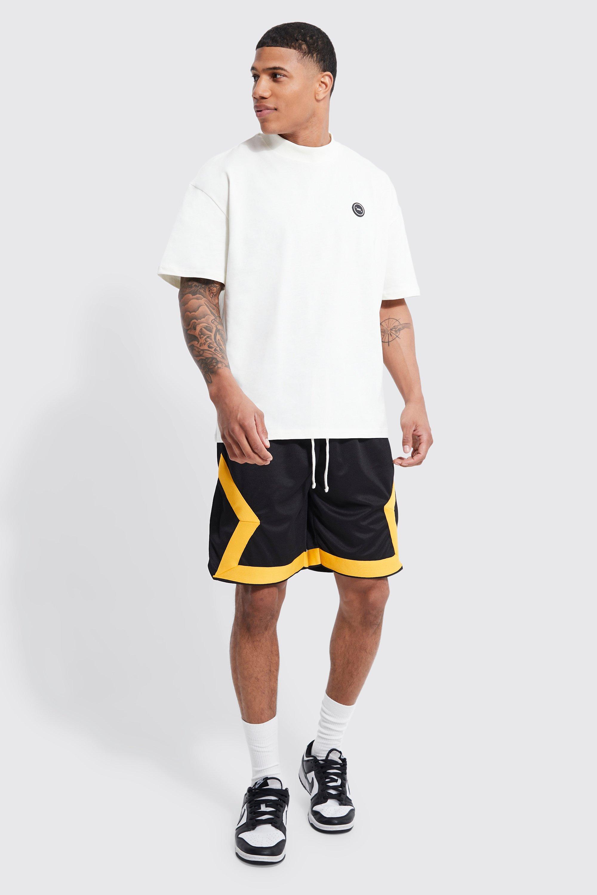 Oversized Man T-shirt And Mesh Short Set