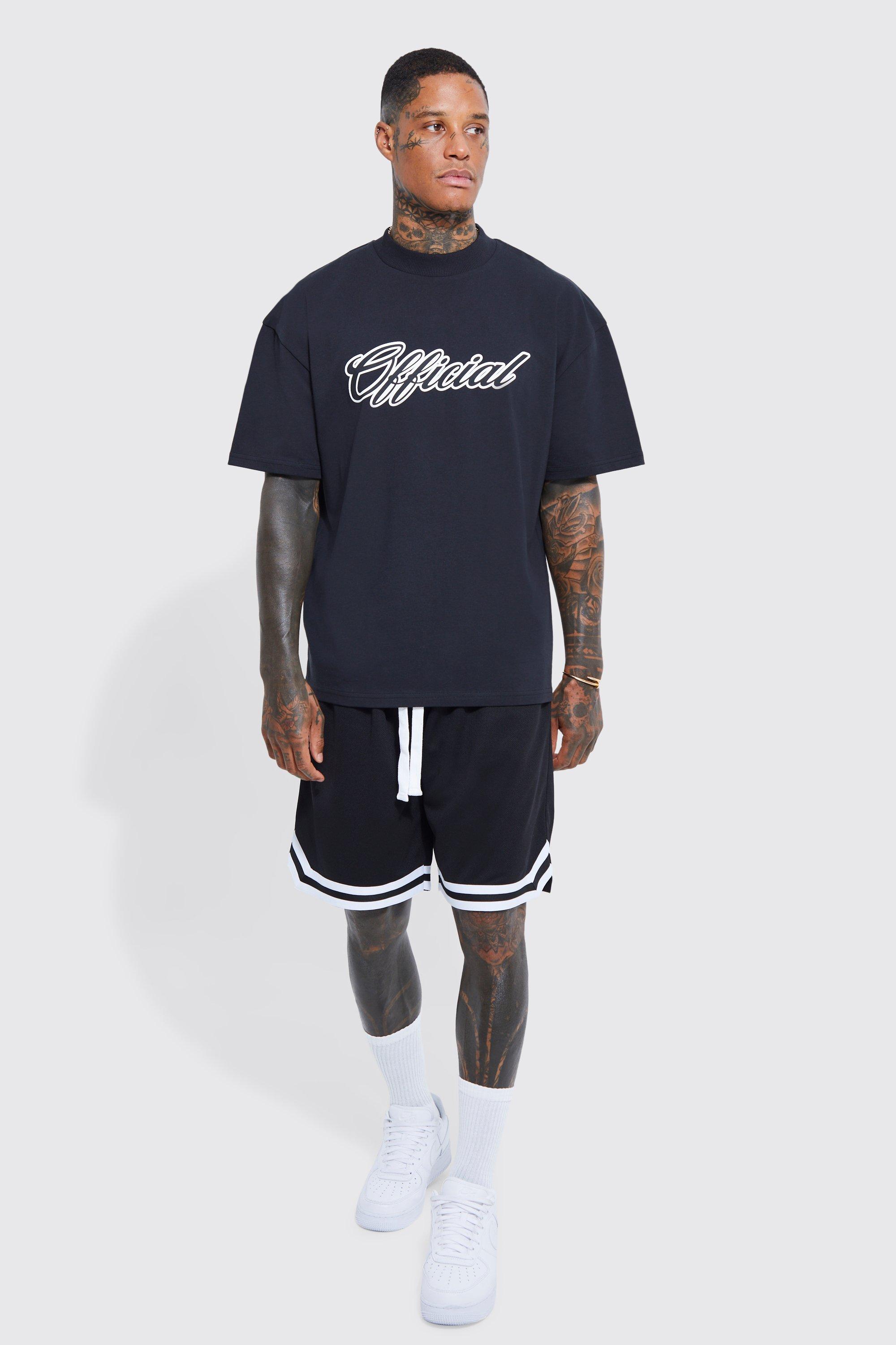 boohooMAN Oversized Official Baseball Polo and Short Set