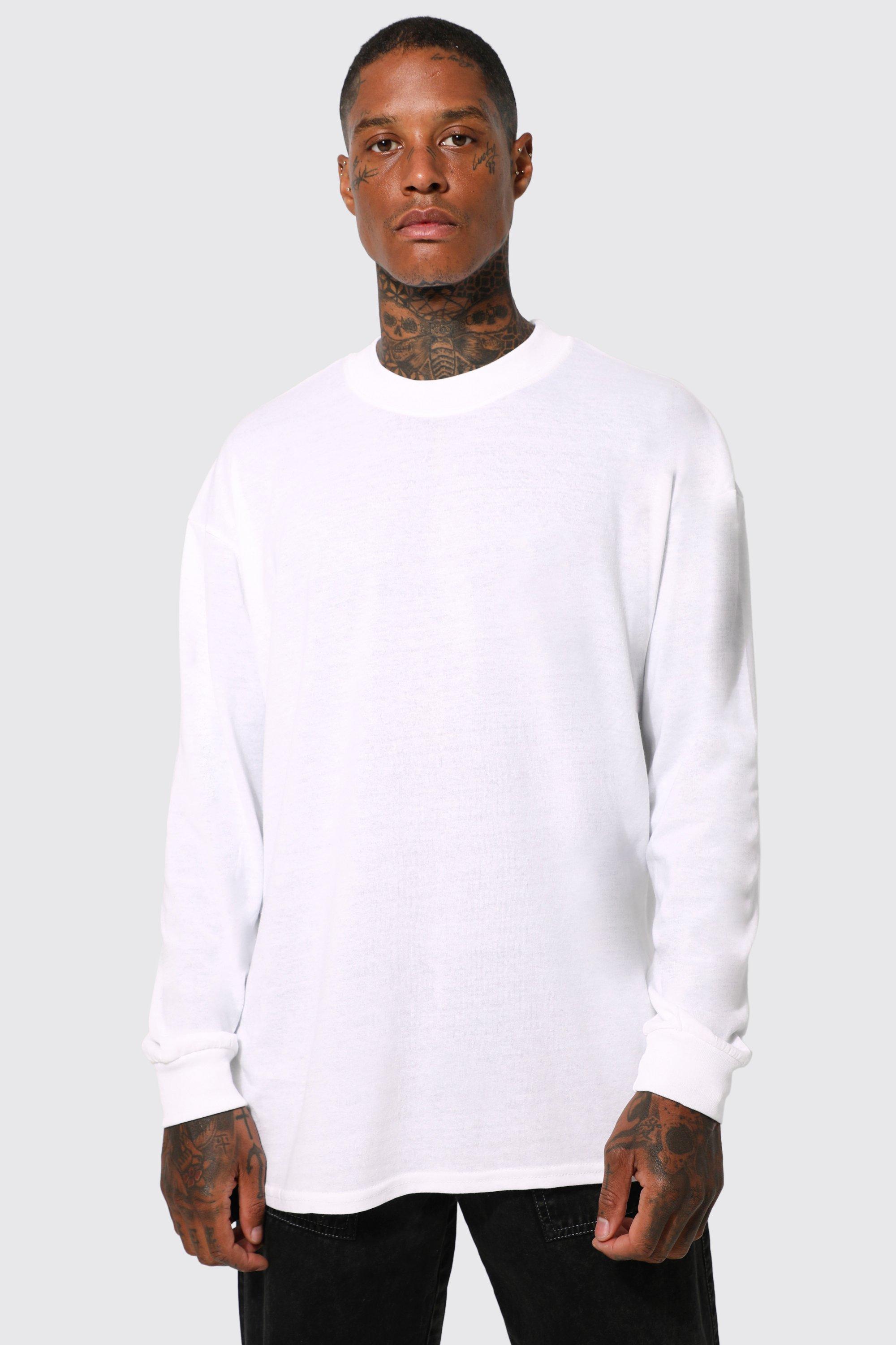 Oversized Extended Neck Long Sleeve T-shirt | boohooMAN USA