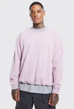 Oversized Overdyed Marl Sweatshirt Pink