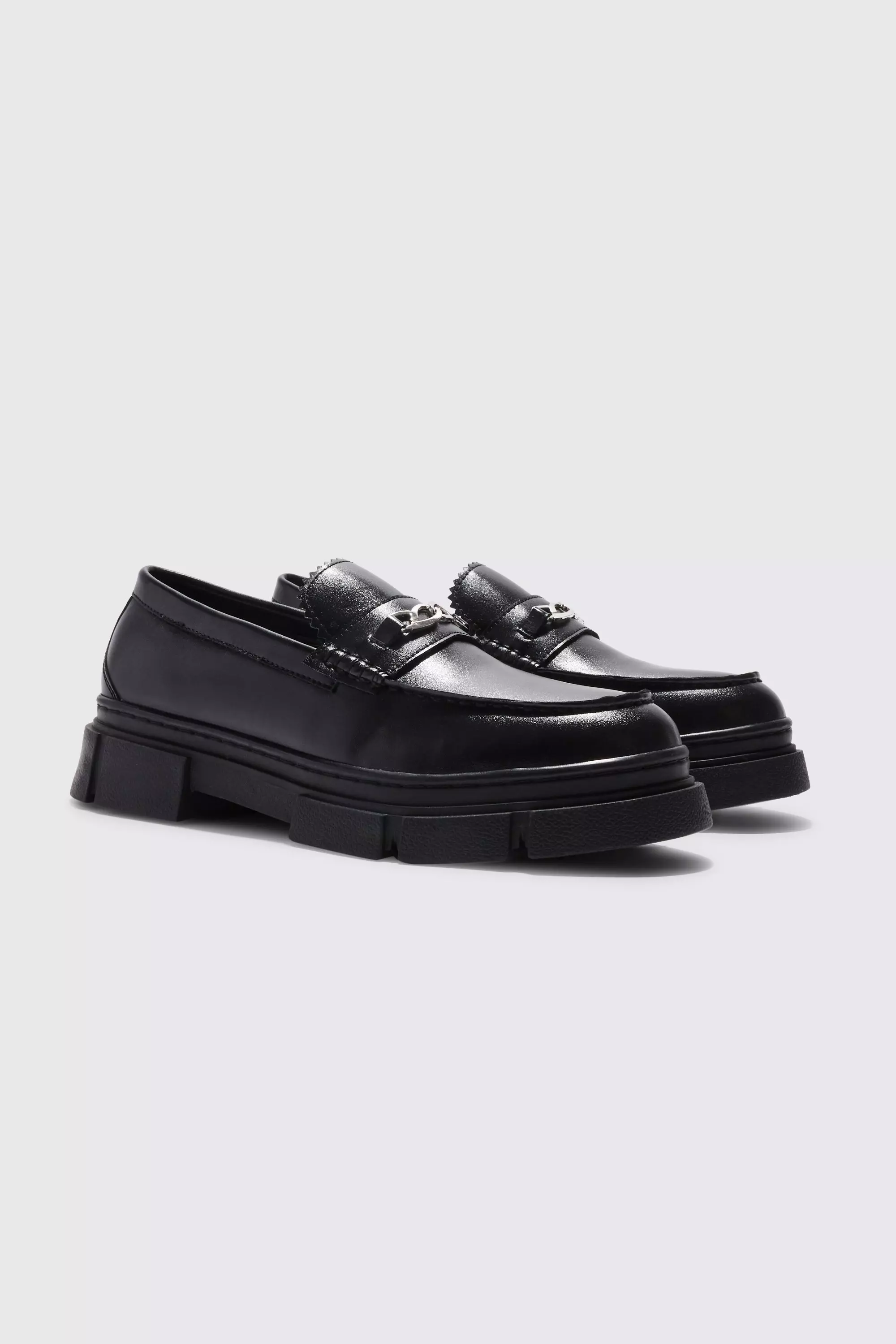 Track Sole Snaffle Loafer Black