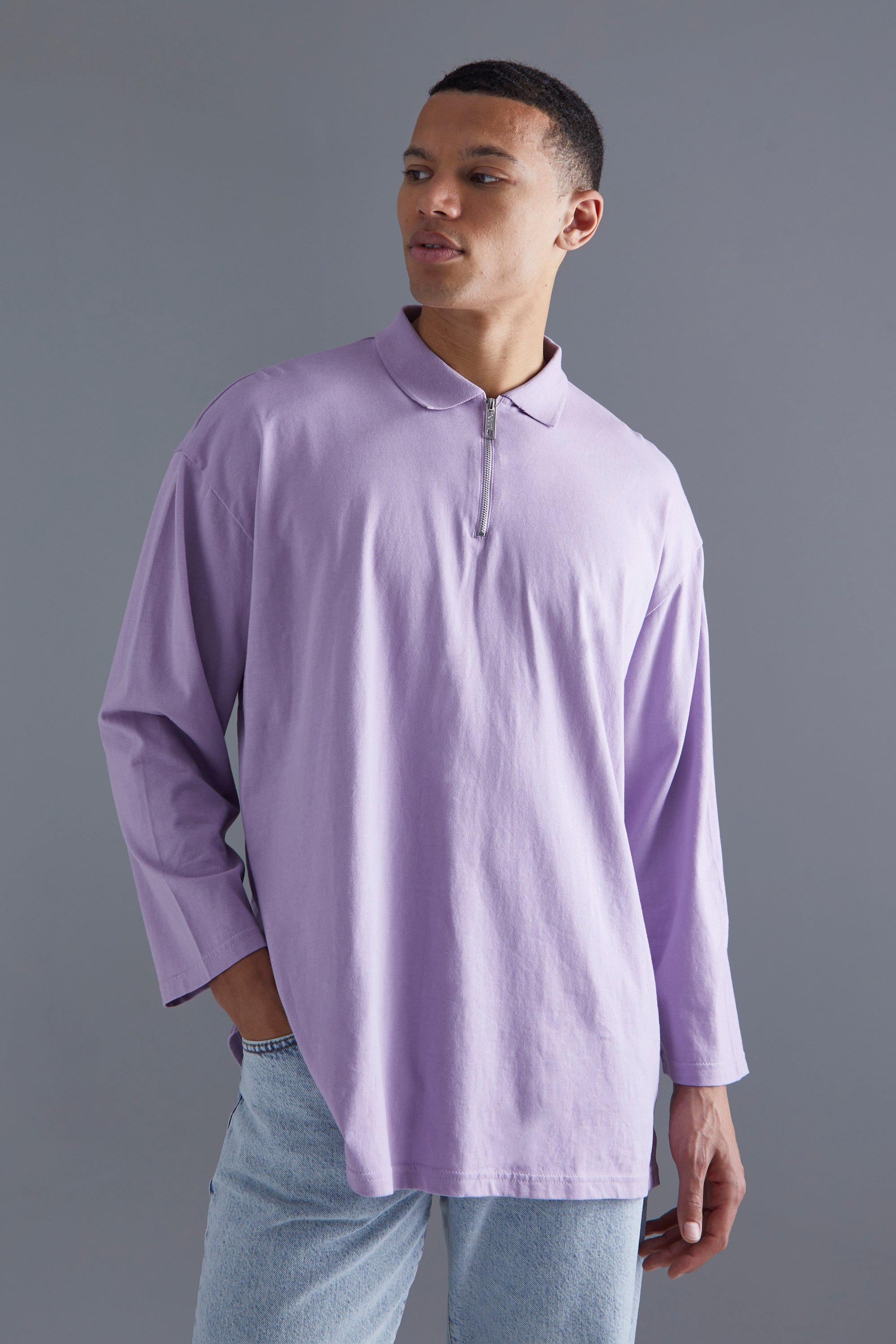 boohooMAN Men's Regular Long Sleeve Polo