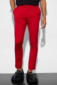 Red Skinny Suit Trousers