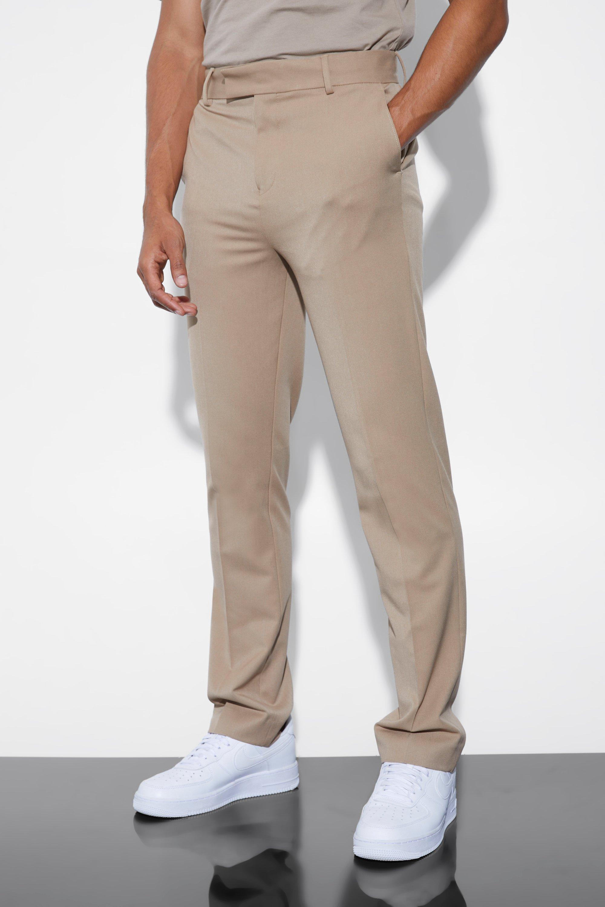 Camel Straight Leg Suit Pants