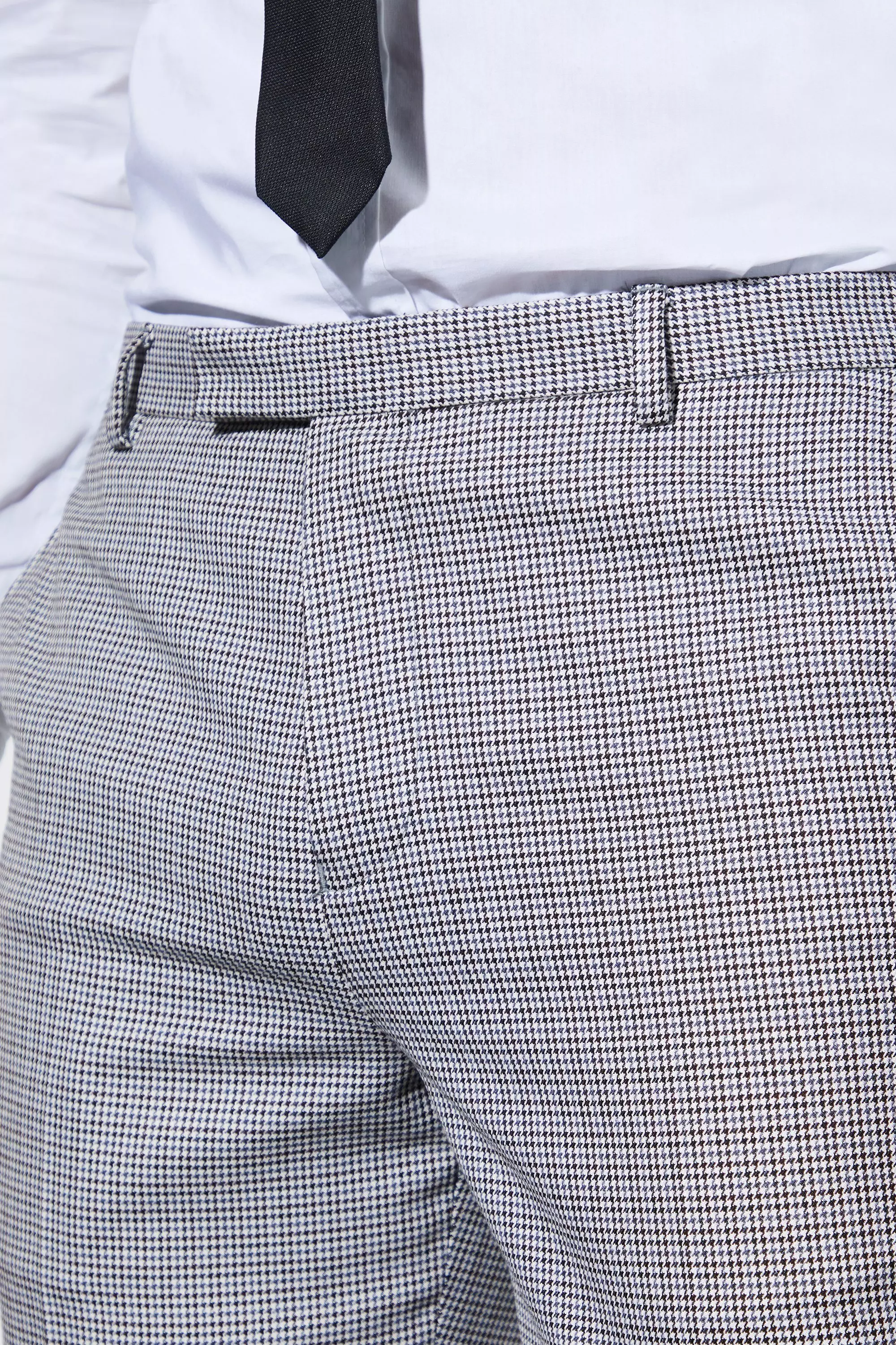 Navy Slim Dogstooth Crop Suit Pants alternative image