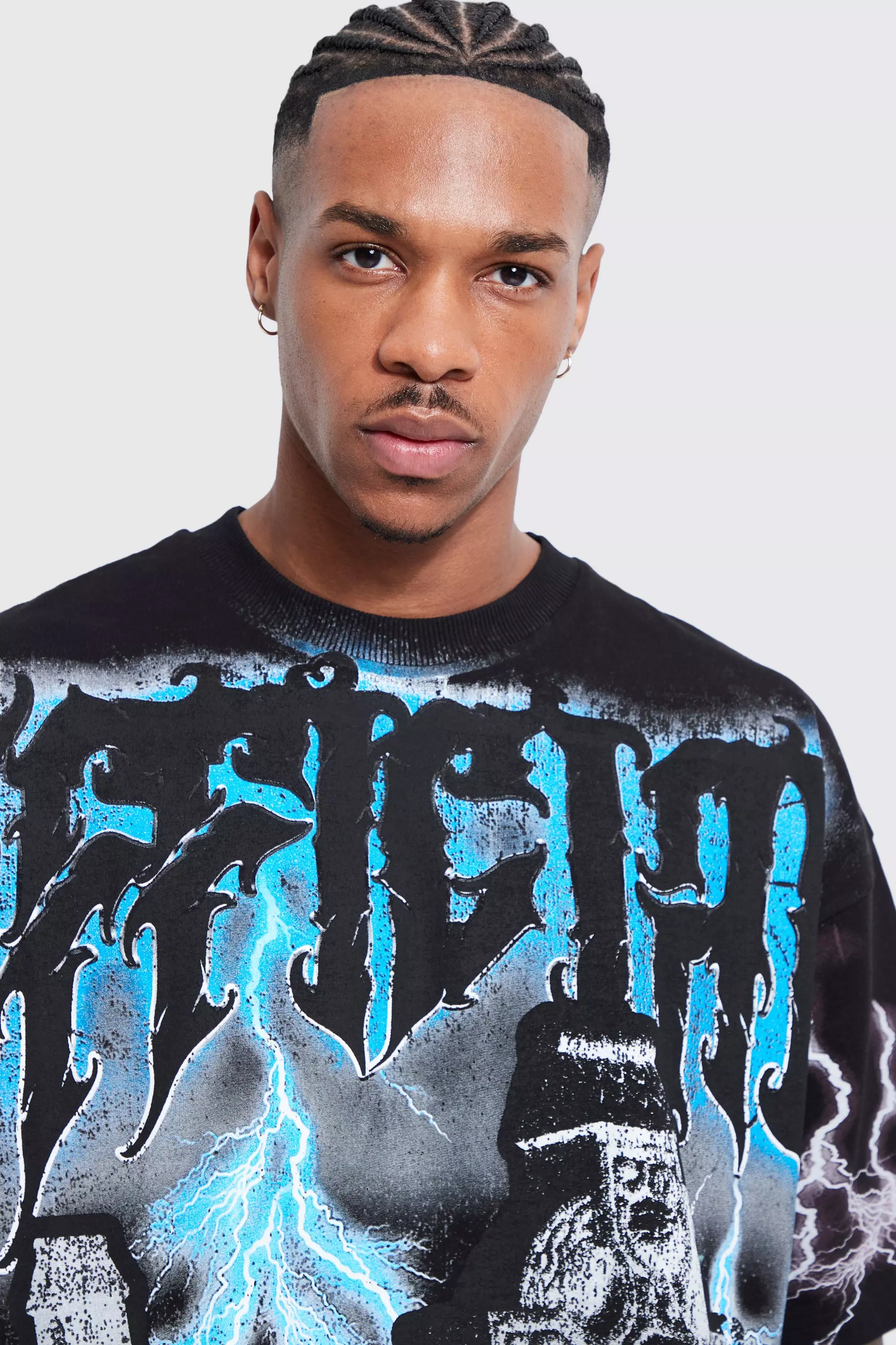 Black Oversized Official Gravestone T-Shirt Met Print alternatieve afbeelding