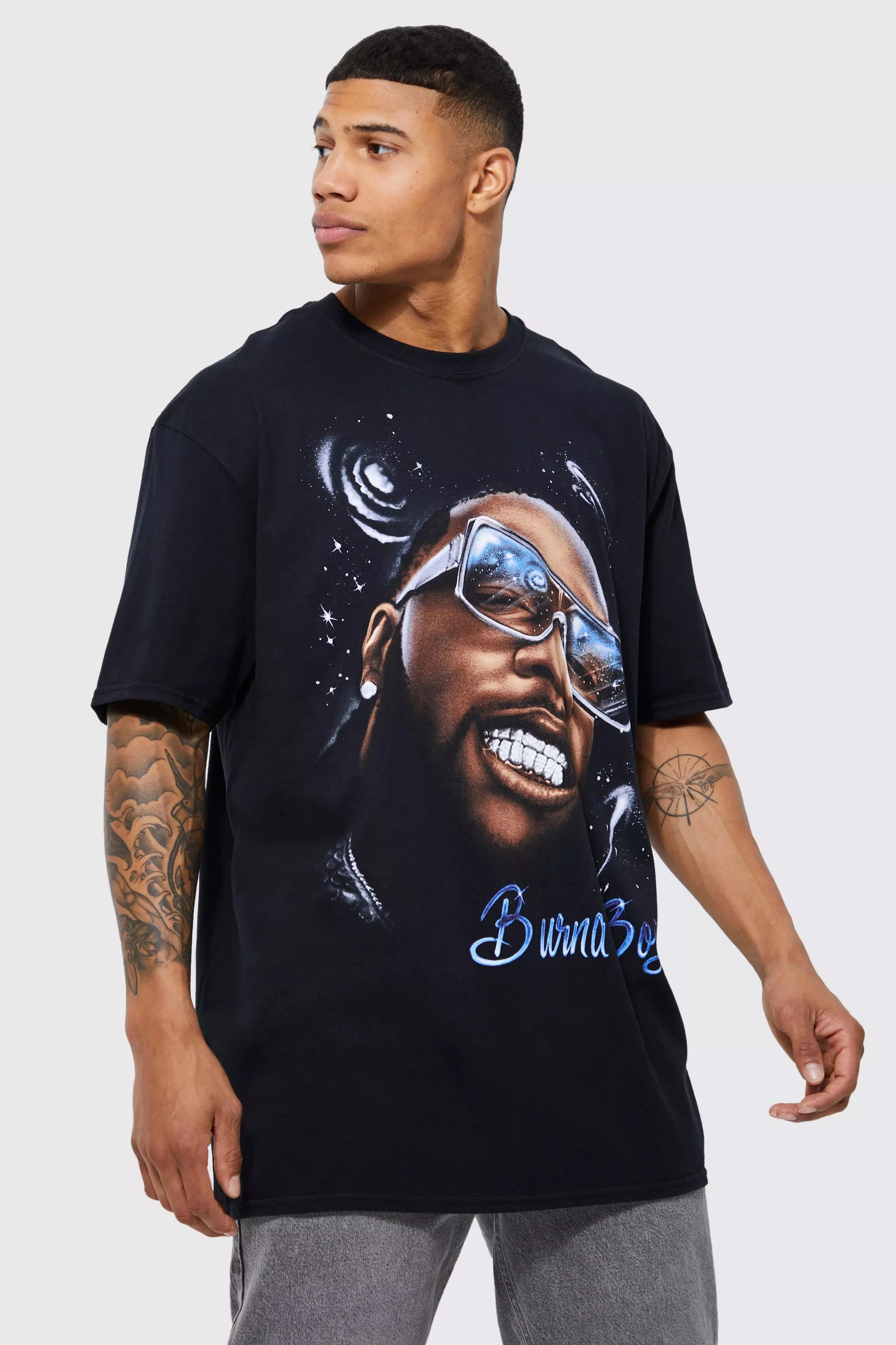 Oversized Burna Boy License T-shirt Black