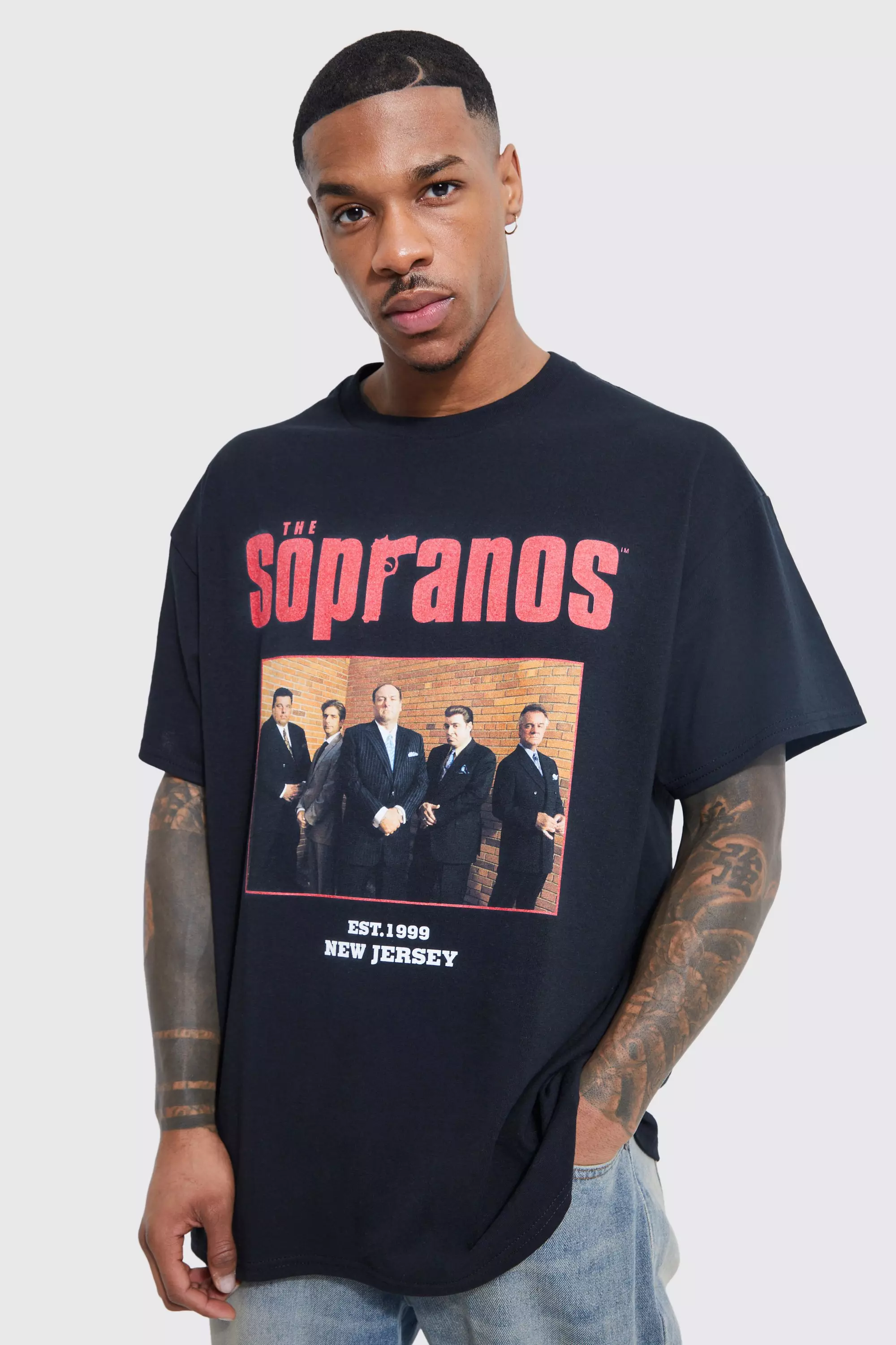 Oversized Sopranos License T-shirt Black