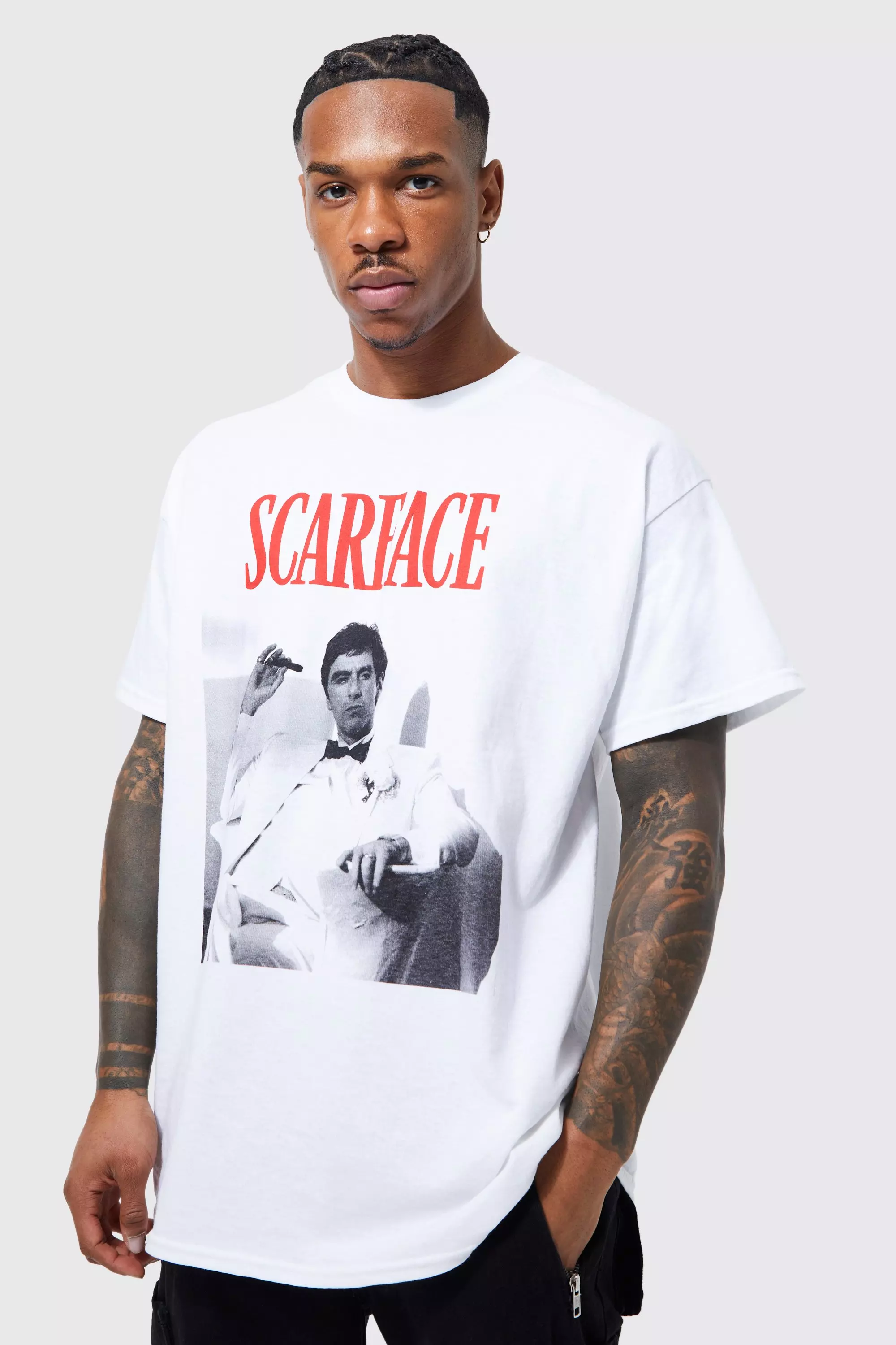 Oversized Scarface License T-shirt White