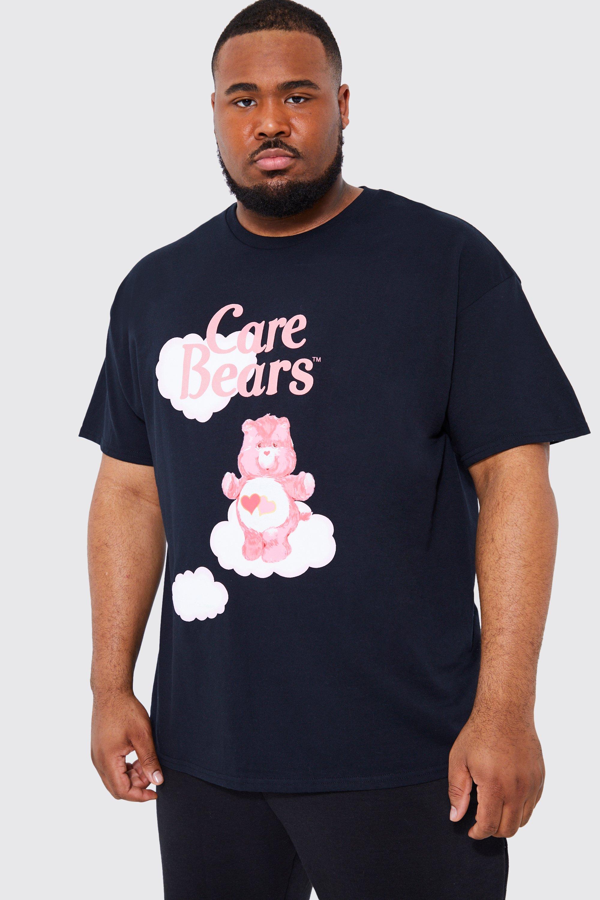 Boohooman Mens Plus Care Bear Vintage License T-Shirt - Black