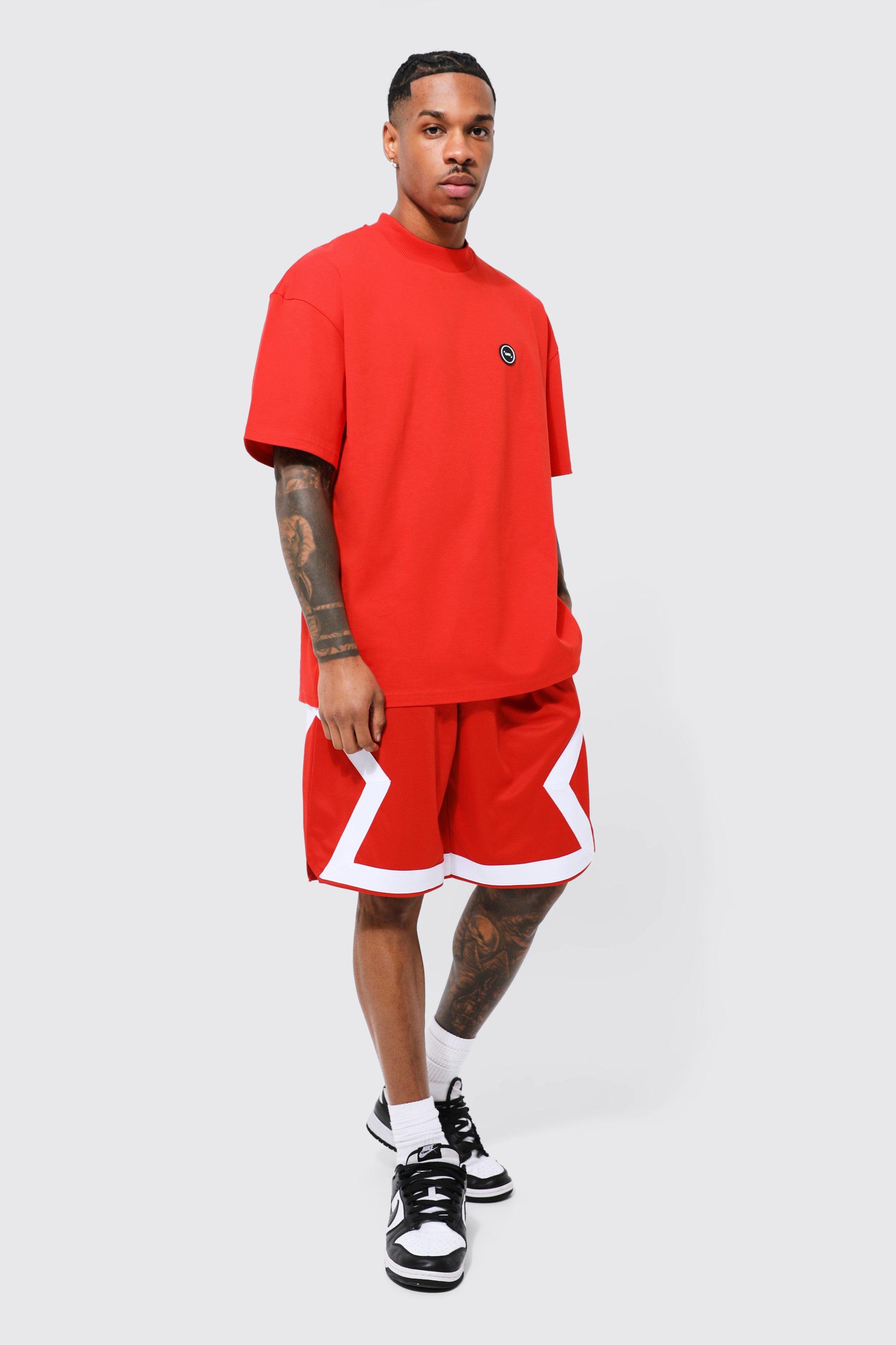 Oversized Man T-shirt And Mesh Short Set