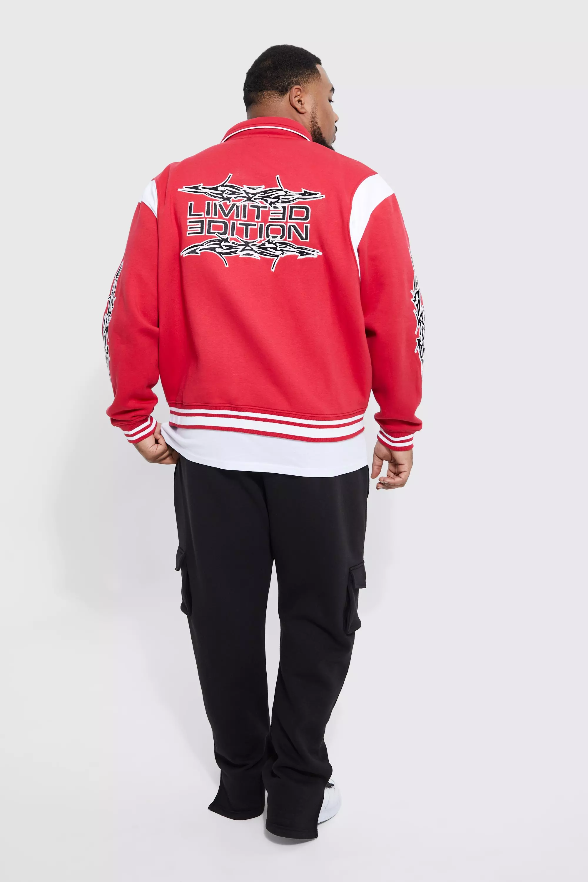 Plus Boxy Fit Limited Edition Jersey Jacket | boohooMAN USA