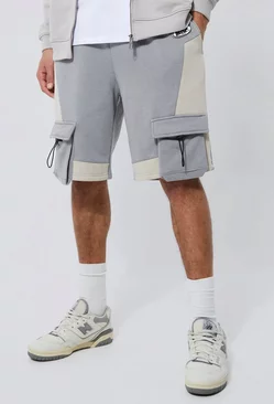Tall Loose Fit Colour Block Cargo Short Stone