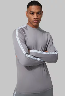 Grey Man Active Tape Detail Long Sleeve T-shirt