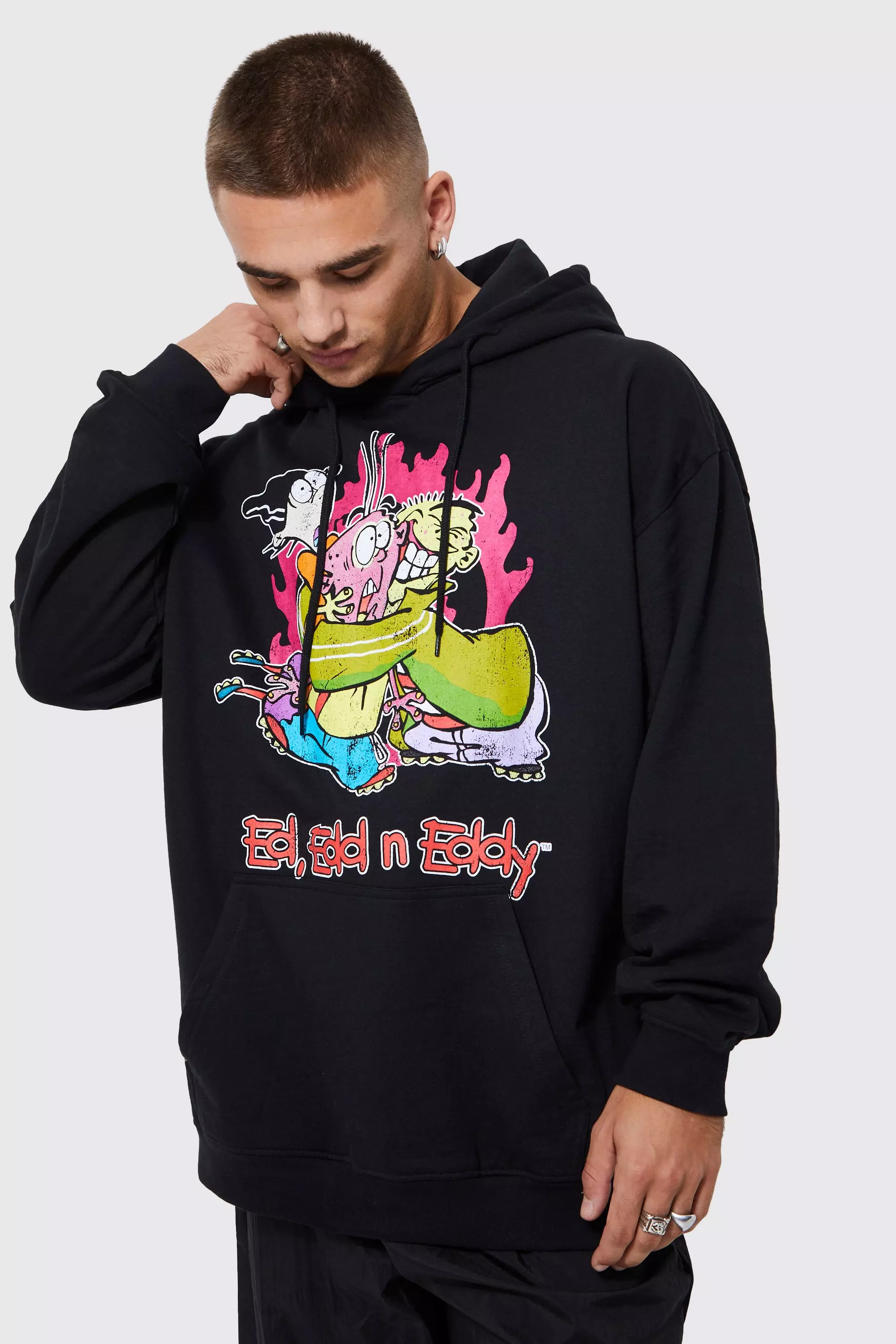 Oversized Ed Edd Eddy License Hoodie boohooMAN