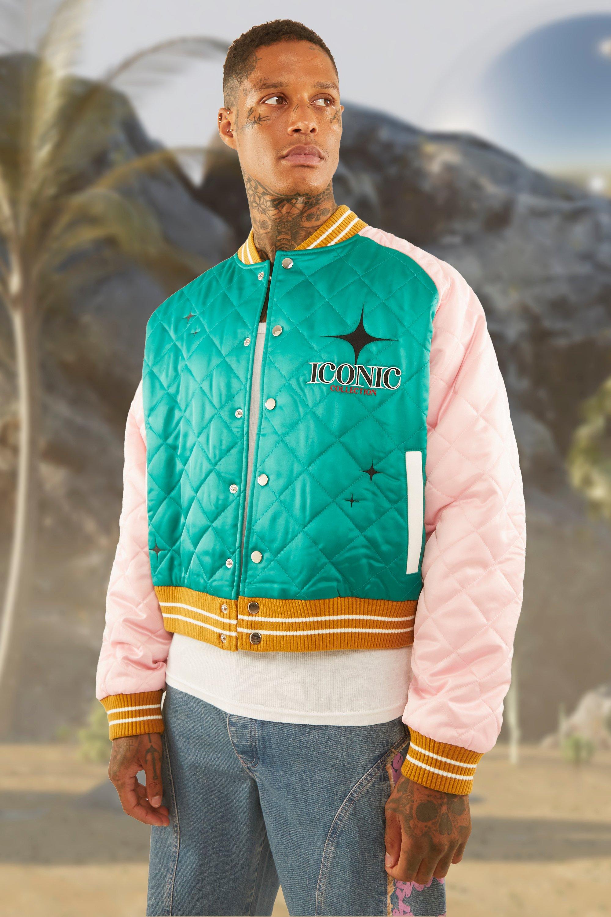 boohooMAN Men's Boxy Varsity Jacket