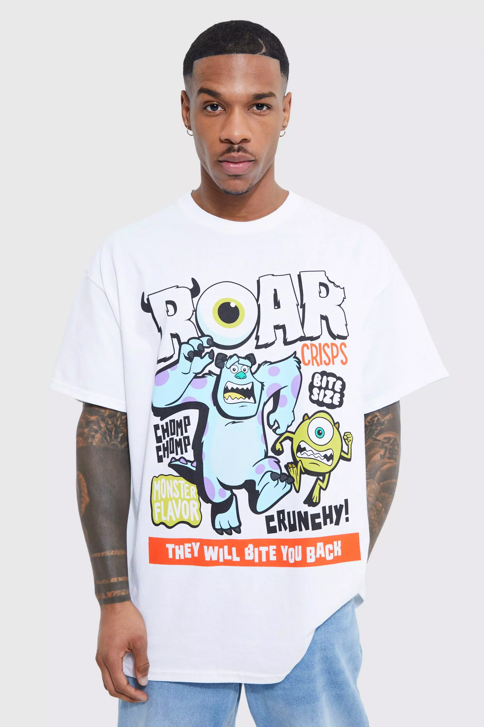 White Oversized Monsters Inc License T-shirt alternative image