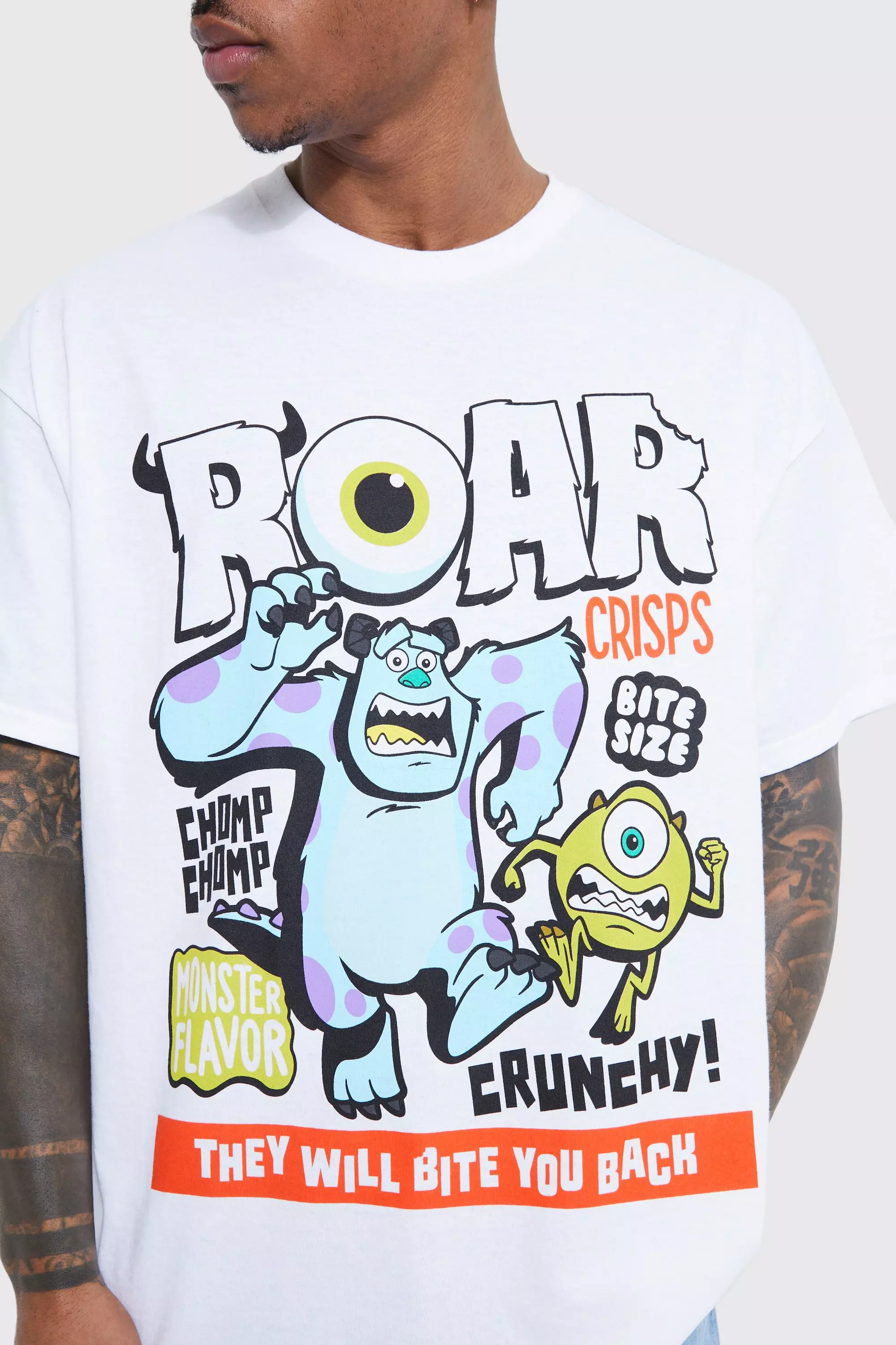 White Oversized Monsters Inc License T-shirt alternative image
