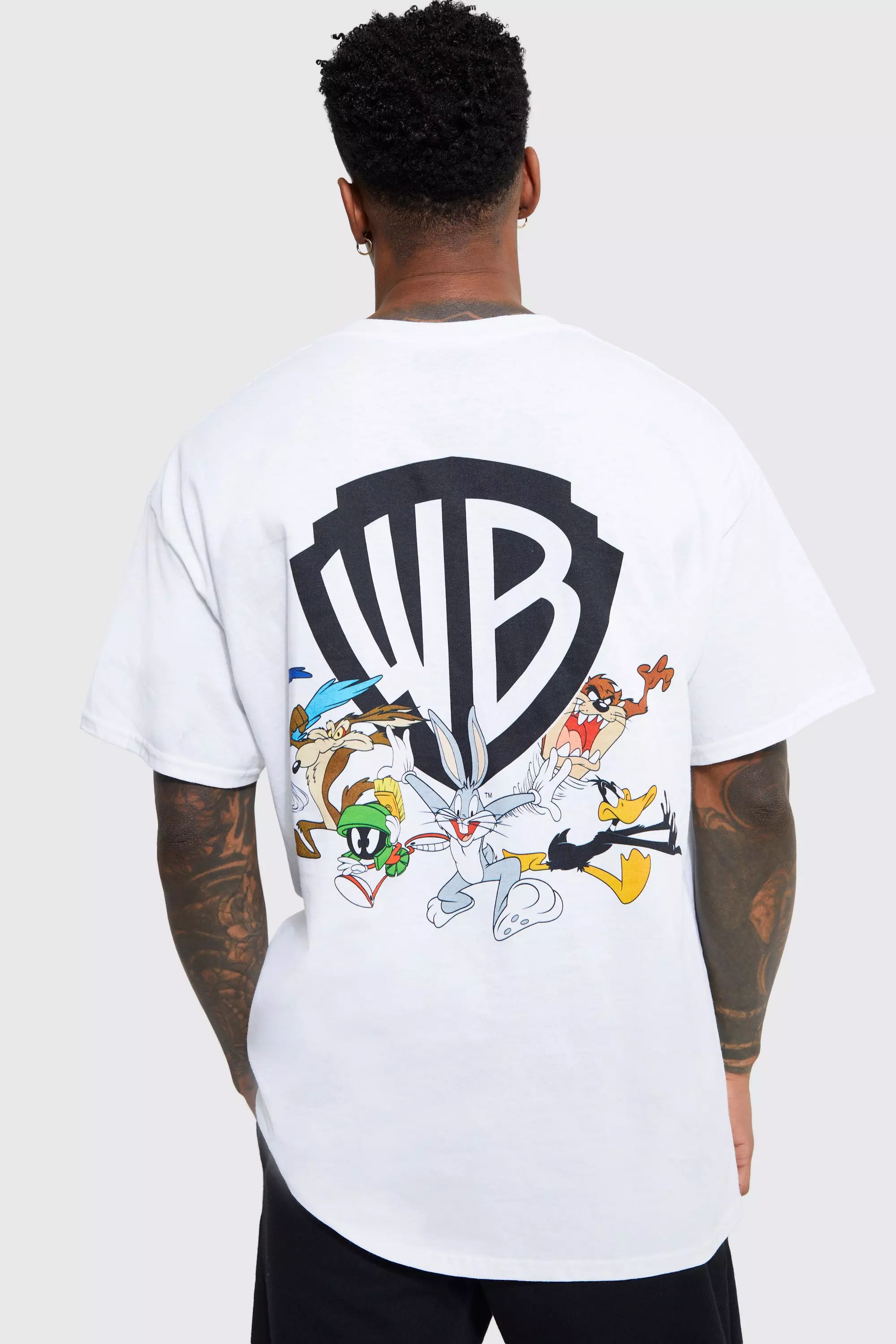 White Oversized Warner Bros Logo License T-shirt alternative image