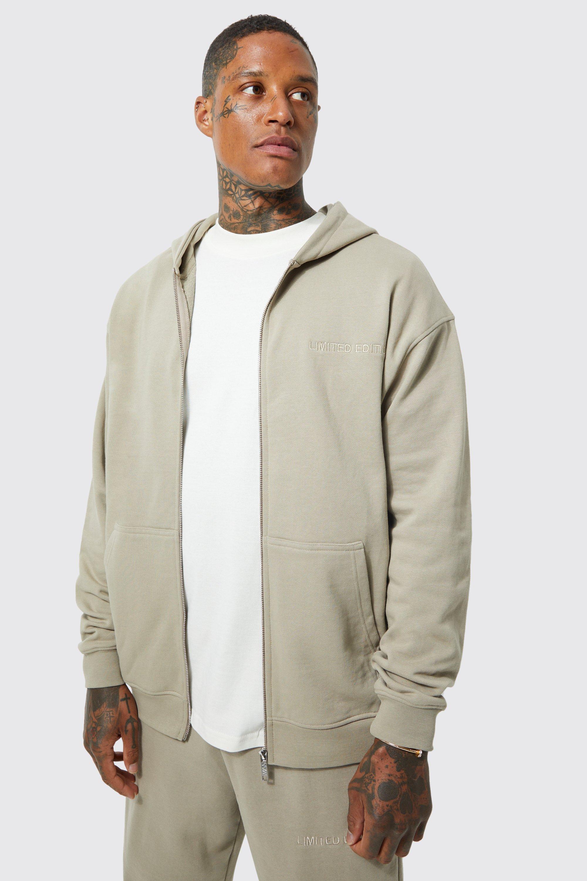 Tan oversized best sale zip up hoodie