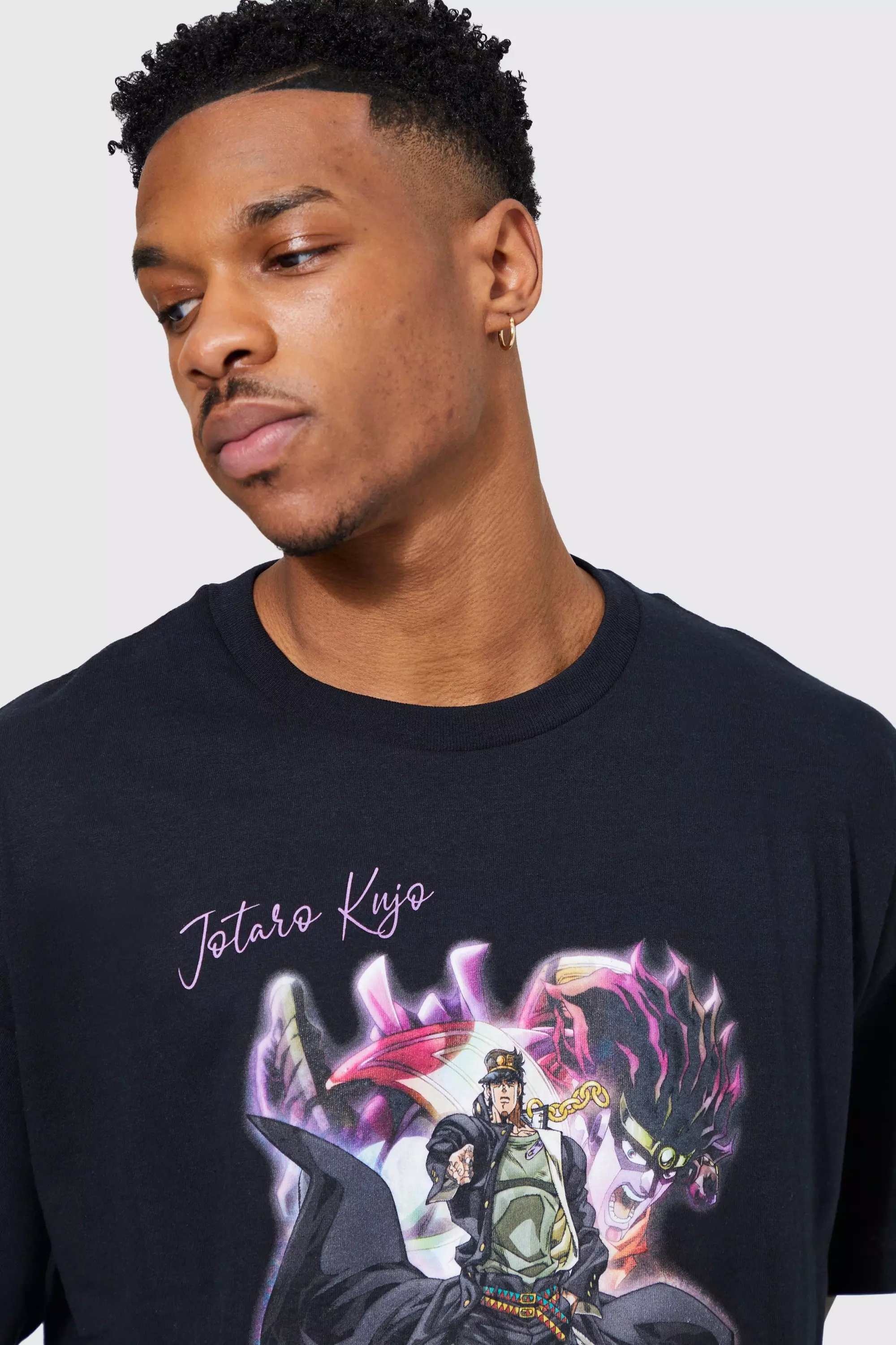 Black Oversized Jojo's Bizarre Adventure T-shirt alternative image