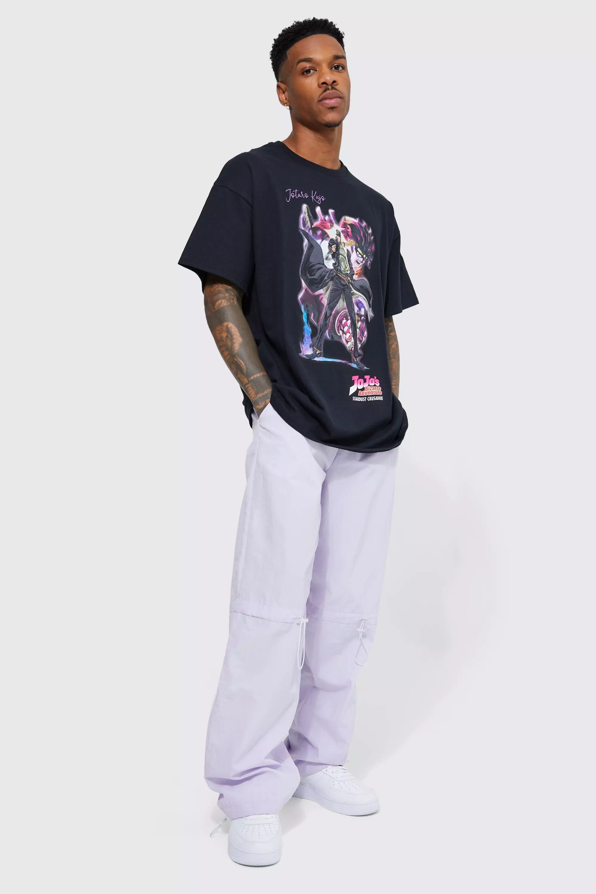 Black Oversized Jojo's Bizarre Adventure T-shirt alternative image