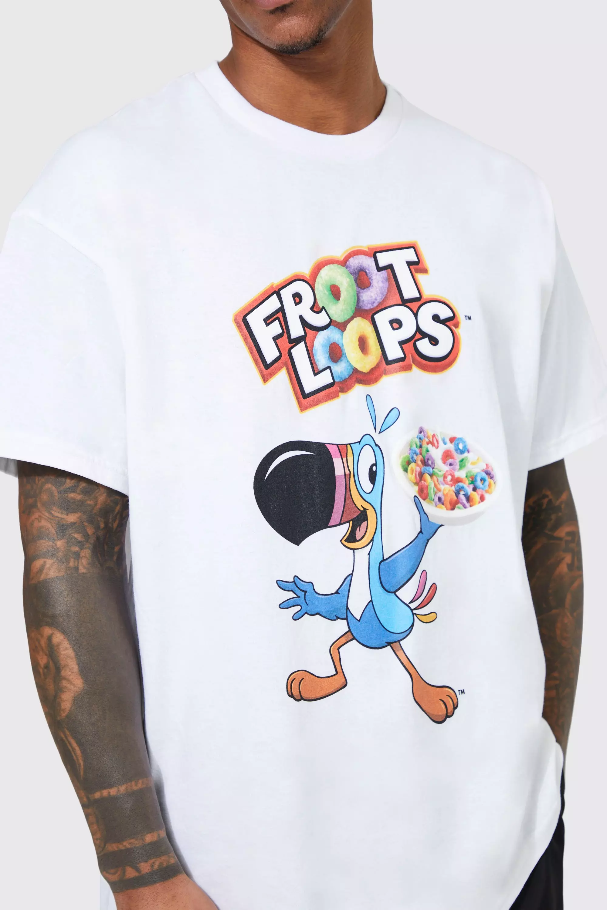 Oversized Froot Loops License T shirt boohooMAN USA