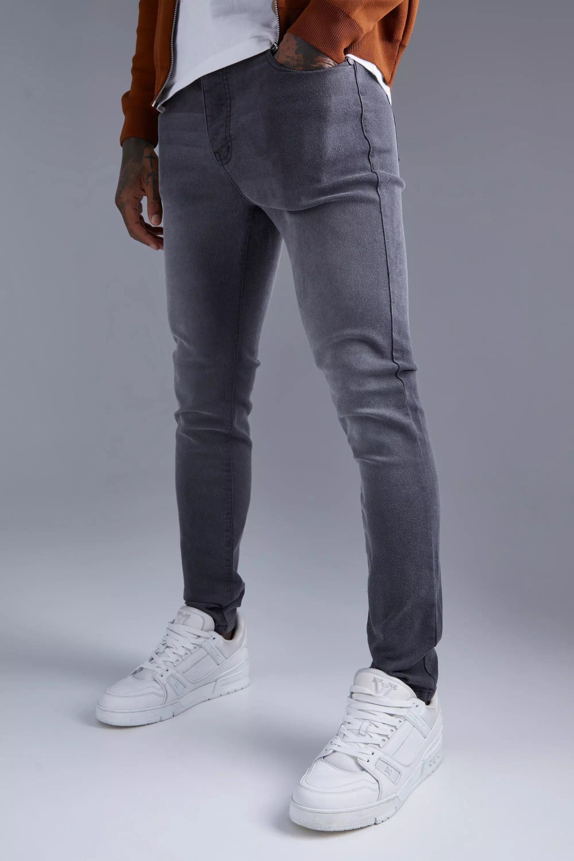 Dark-grey Grey Skinny Stretch Jeans